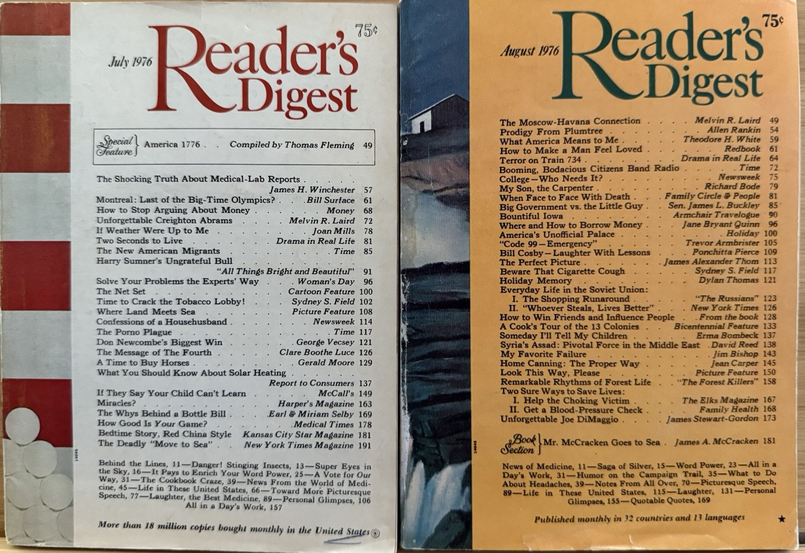 1976 July August READER’S DIGEST MAGAZINE Vintage Retro Timeless Short Stories