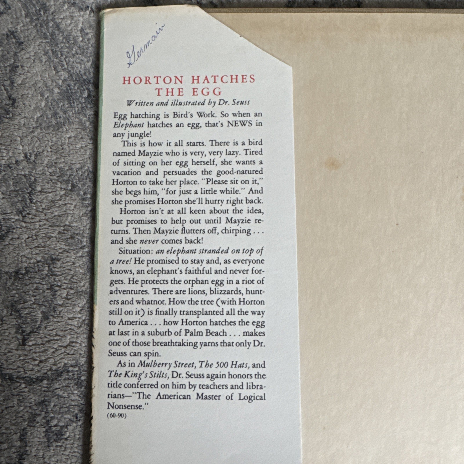 Vintage 1940 Horton Hatches The Egg Dr Seuss HC w/ Original Dust Jacket