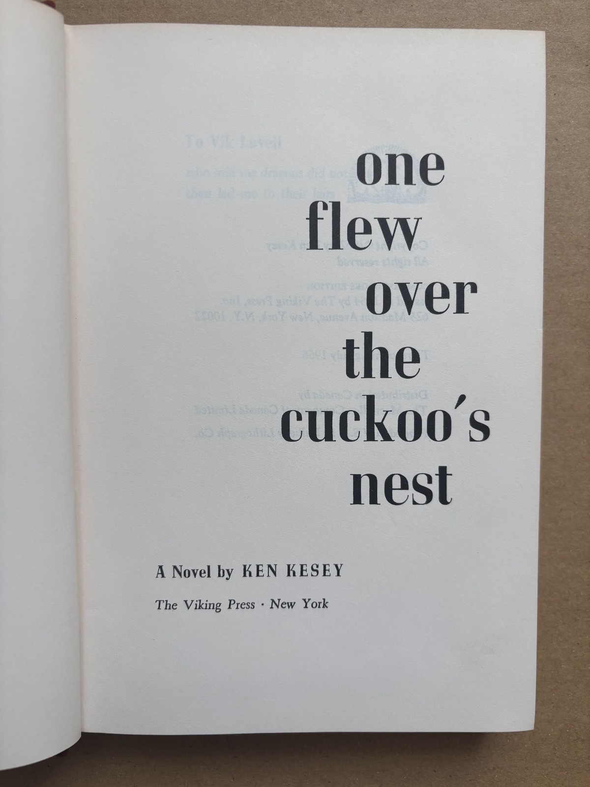 Ken Kesey One Flew Over the Cuckoo’s Nest 1966 third printing counterculture