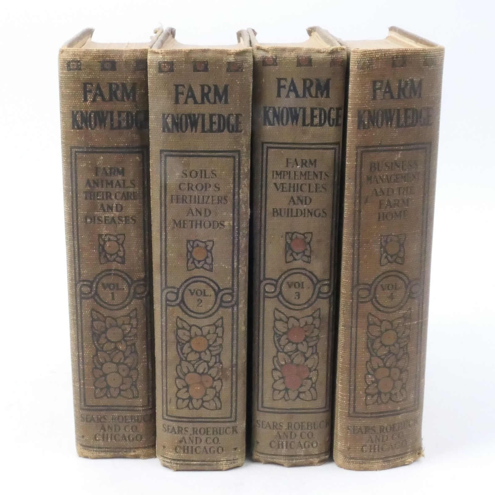 1919 Farm Knowledge 4-Vol Set E.L.D. Seymour Sears Roebuck Agriculture Vintage