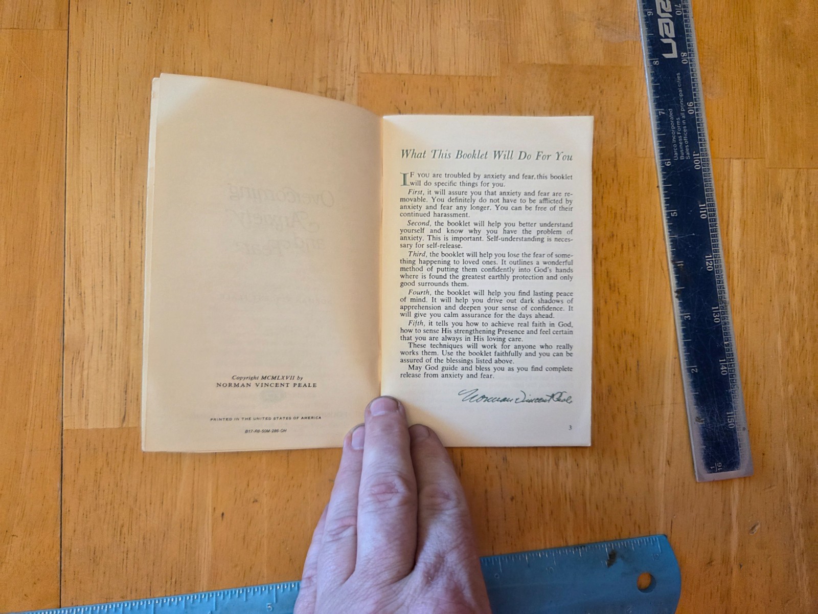 Overcoming Anxiety and Fear by Norman Vincent Peale – 1967 Booklet