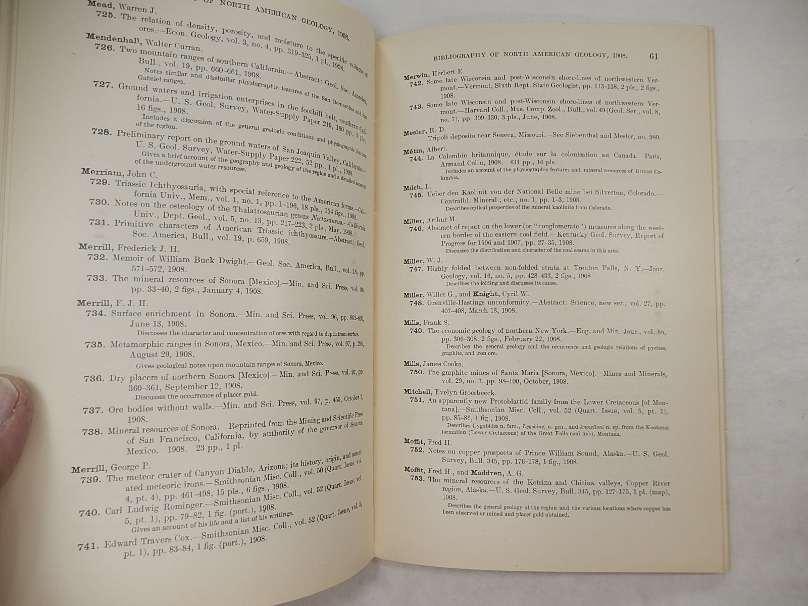 USGS Bulletin 409, Bibliography of North American Geology for 1908 & Index, 1909