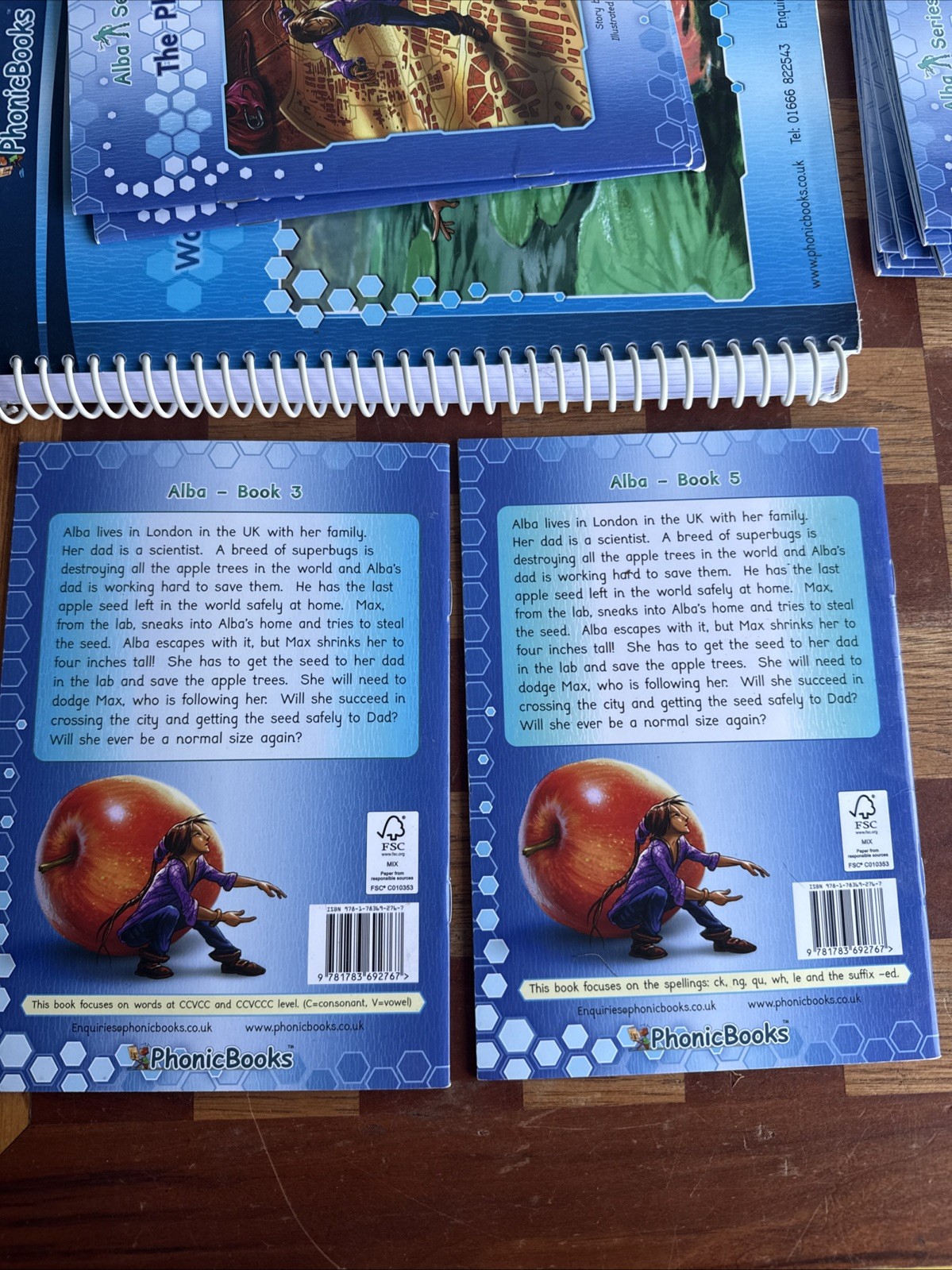 Phonic BOOK LOT: Alba Series Workbook With Books 1-12 Used Missing 1 Book
