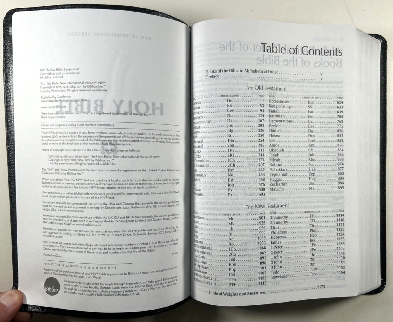 NIV Thinline Bible Large Print Black Top Grain Leather Red Letter New