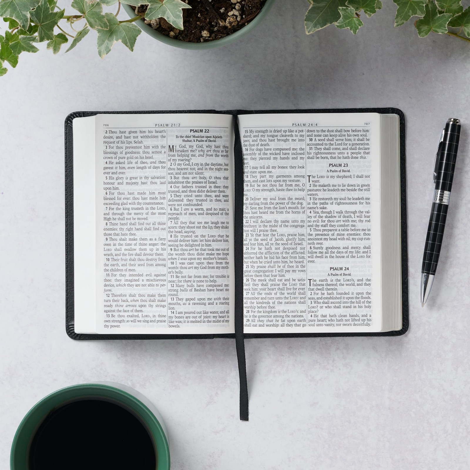 Compact Large Print KJV Holy Bible – Red Letter Edition with Ribbon Marker