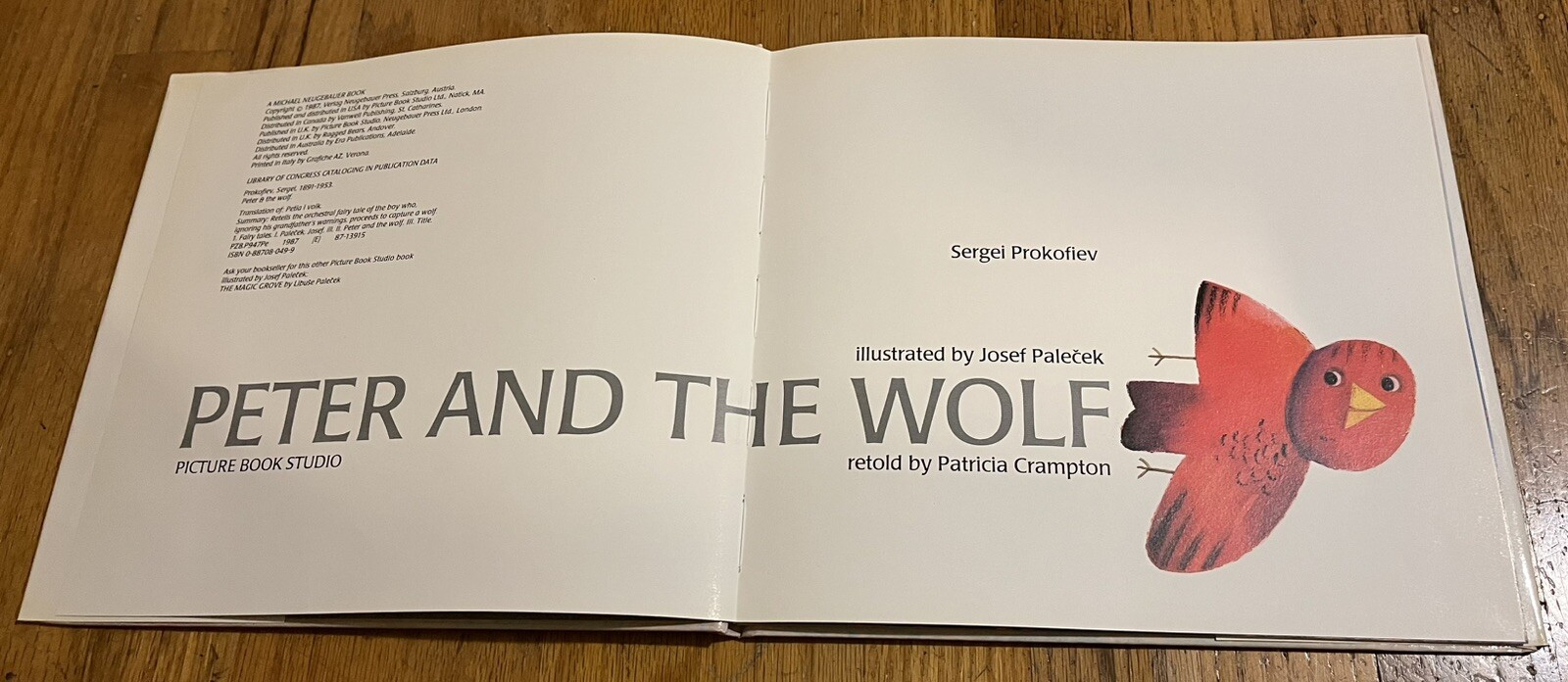 PETER AND THE WOLF : Sergei Prokofiev : illus Josef Palecek : hbdj : vintage
