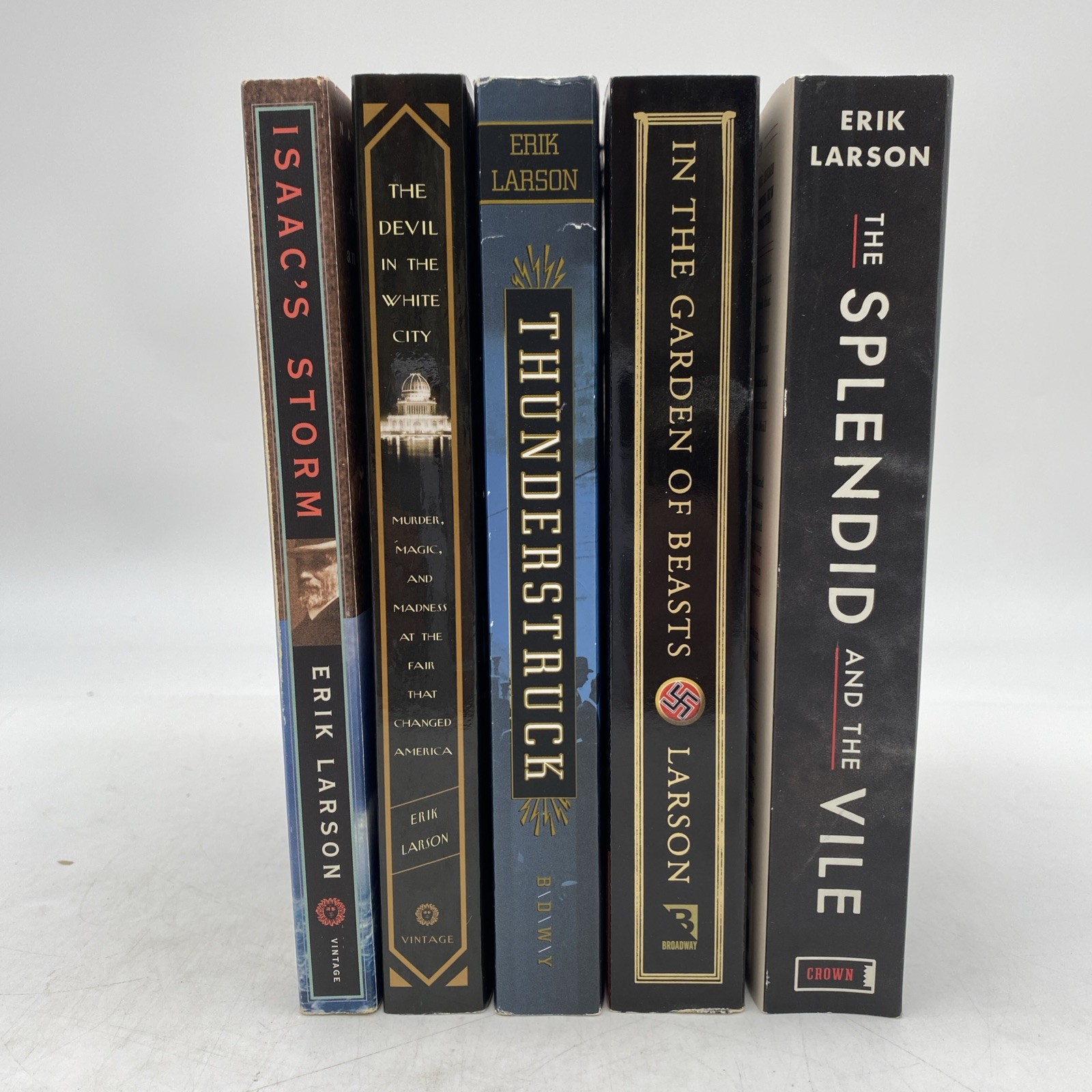Erik Larson Lot of 5 Trade Paperback Historical Non-Fiction Books