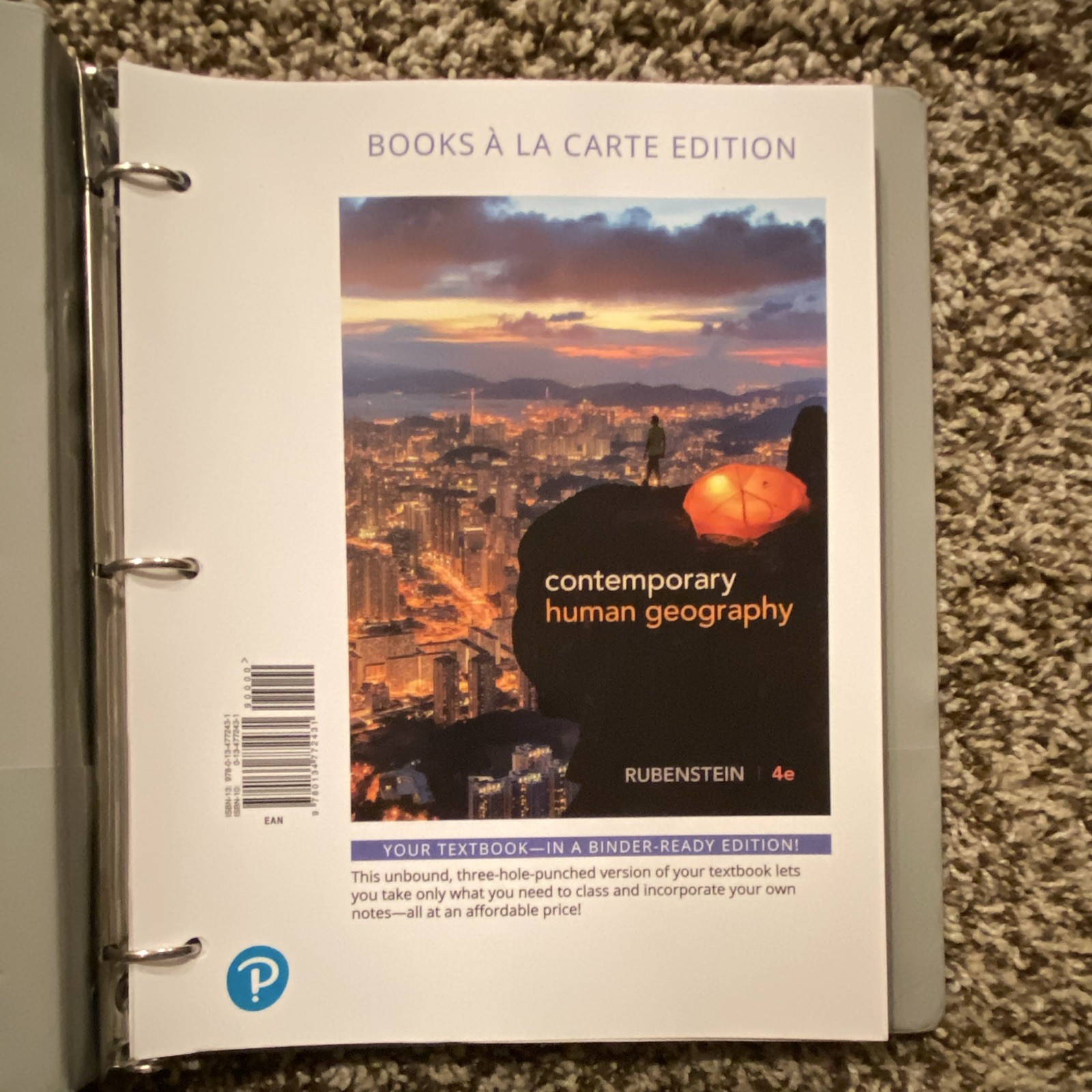 Pearson Contemporary Human Geography 4th Ed Looseleaf Textbook Rubenstein