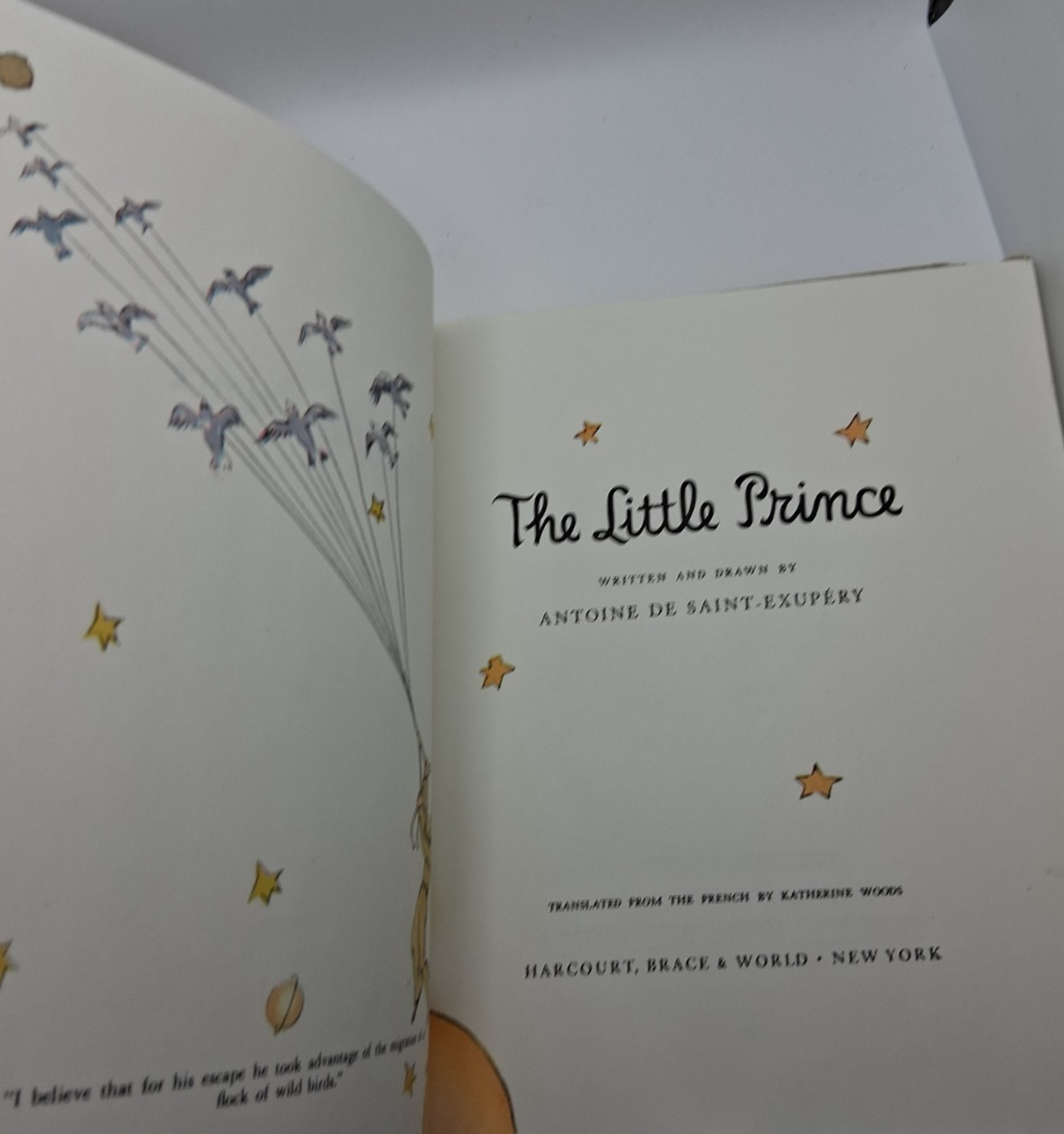 The Little Prince 1943 HC Woods Antoine De Saint-Exupery Harcourt Brace & World