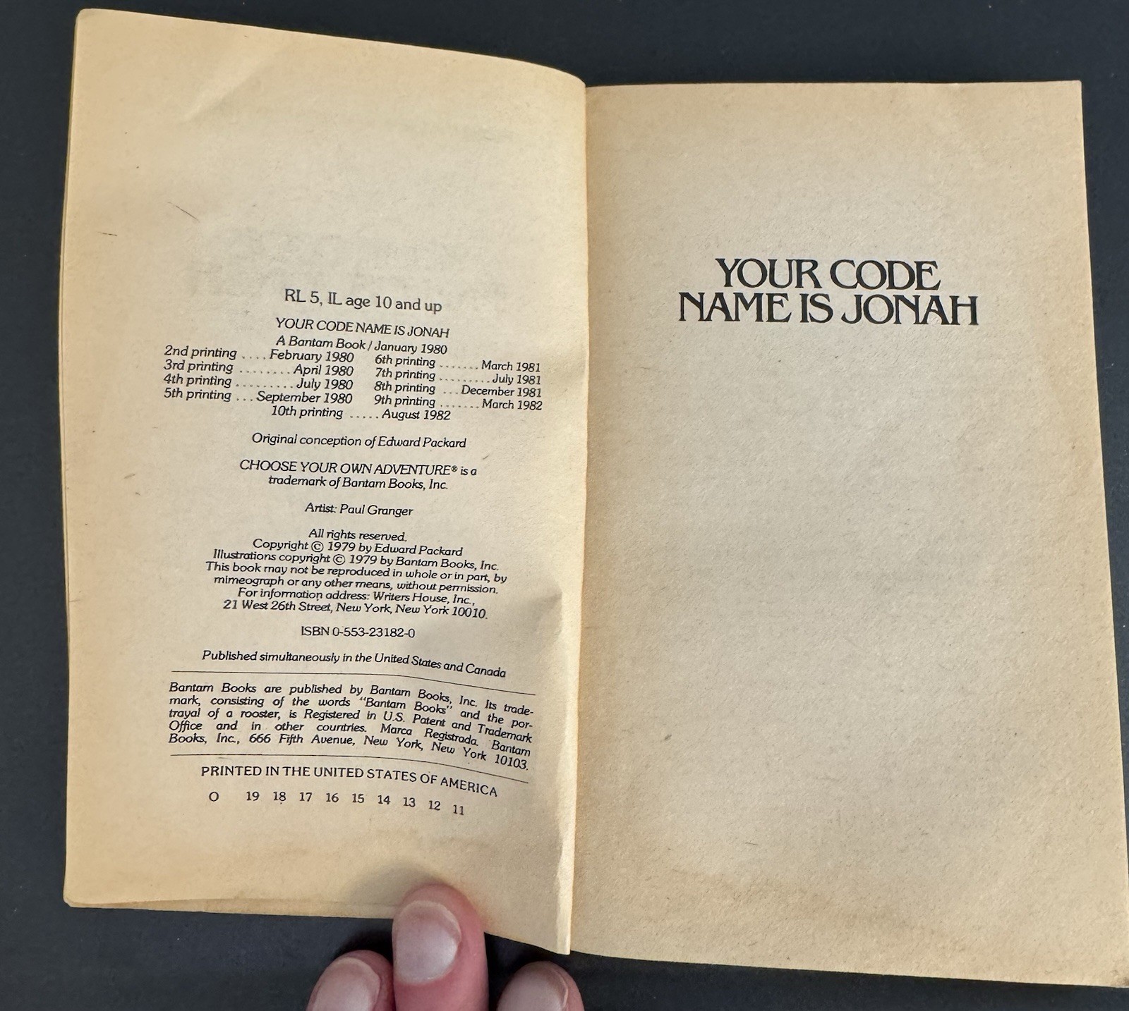 Edward Packard Choose Your Own Adventure #6 Your Code Name Is Jonah PB 1979