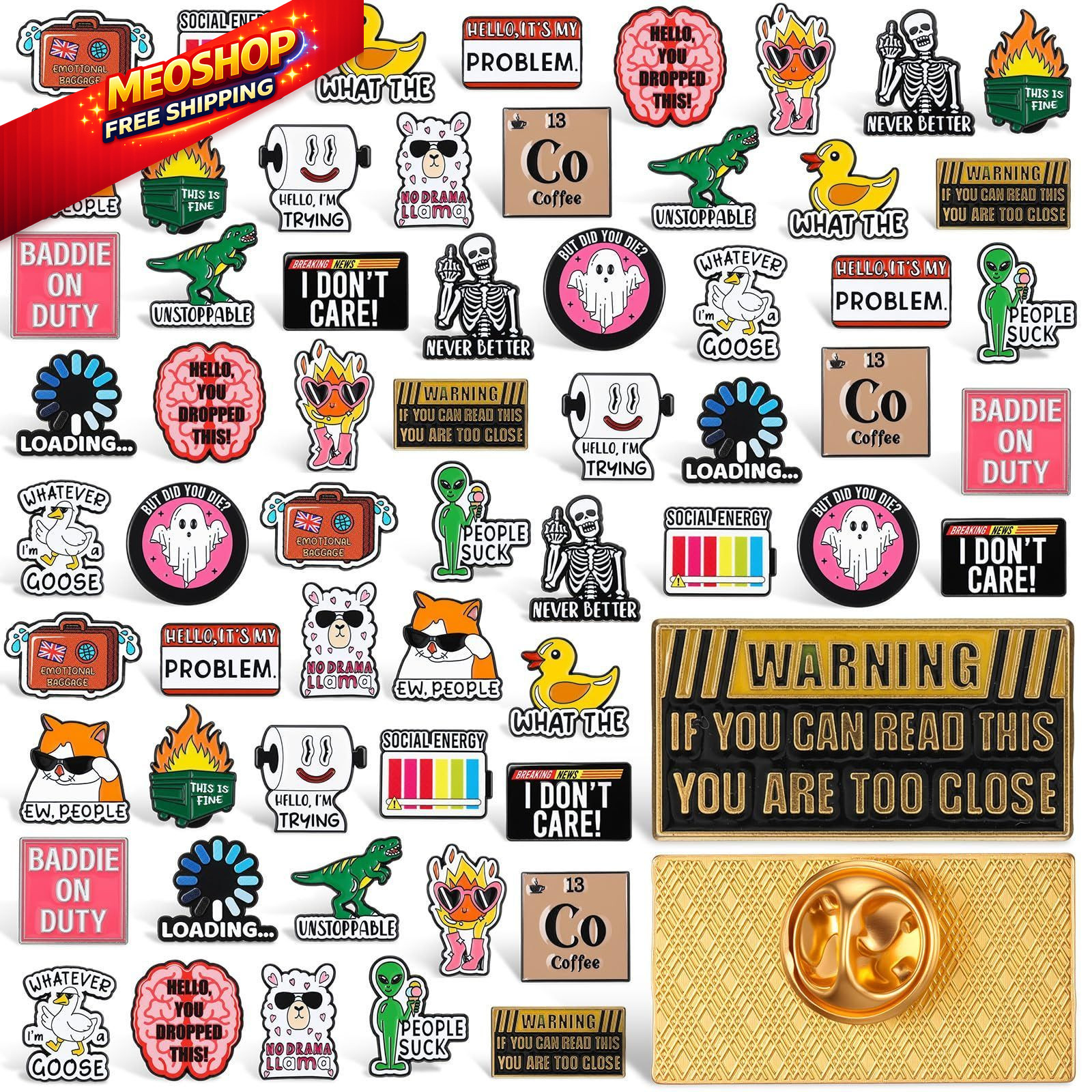 Huquary 20 Pack Funny Enamel about 1.18 x 0.79 inch /3 x 2 cm, multicolor
