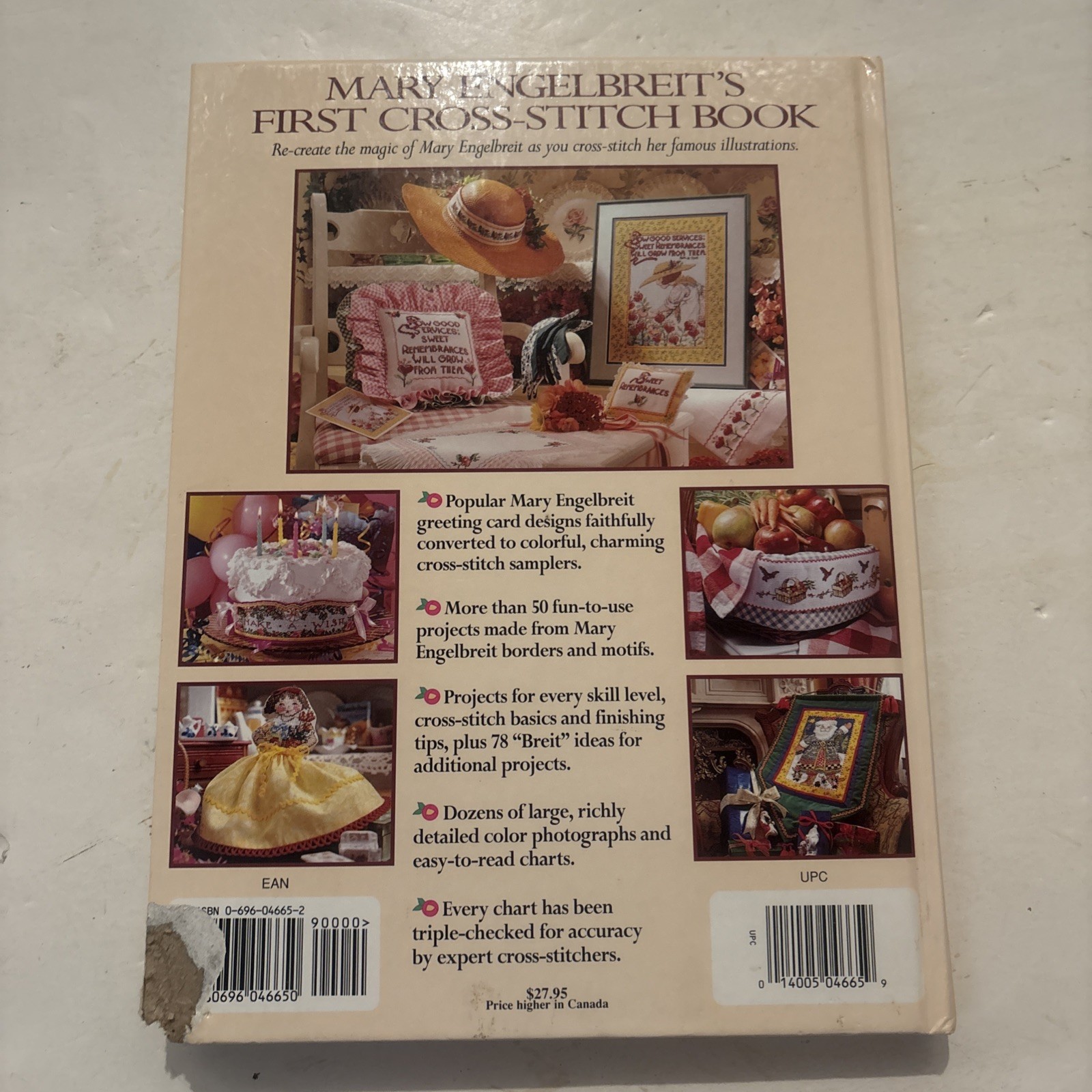 MARY ENGELBREIT Cross-Stitch Book Make a Wish 1996 HC 1st Ed. 191 pages