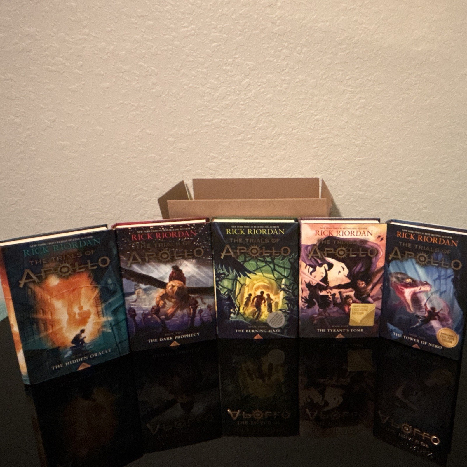 Rick Riordan Trials of Apollo Hardcover set. 5 Pre-owned from a smoke free home