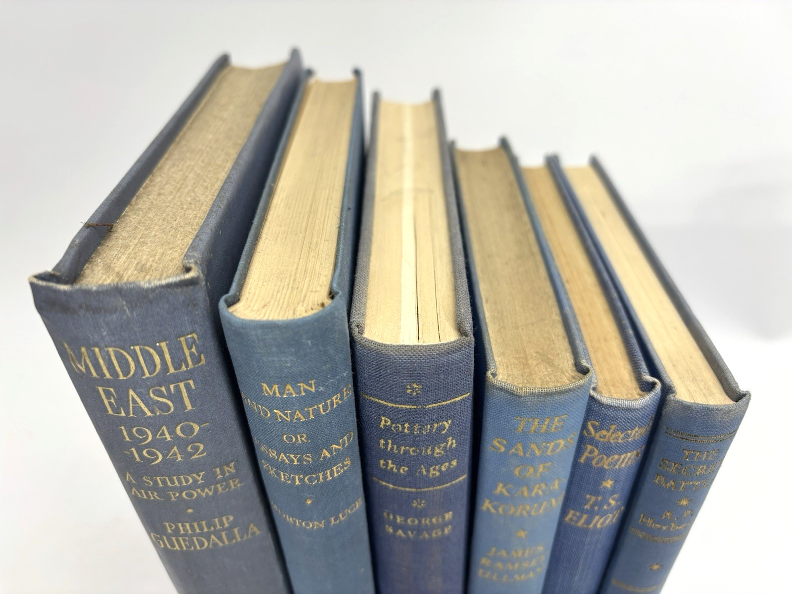 Collection of Vintage Blue Books for Decoration. 14cm shelf space.