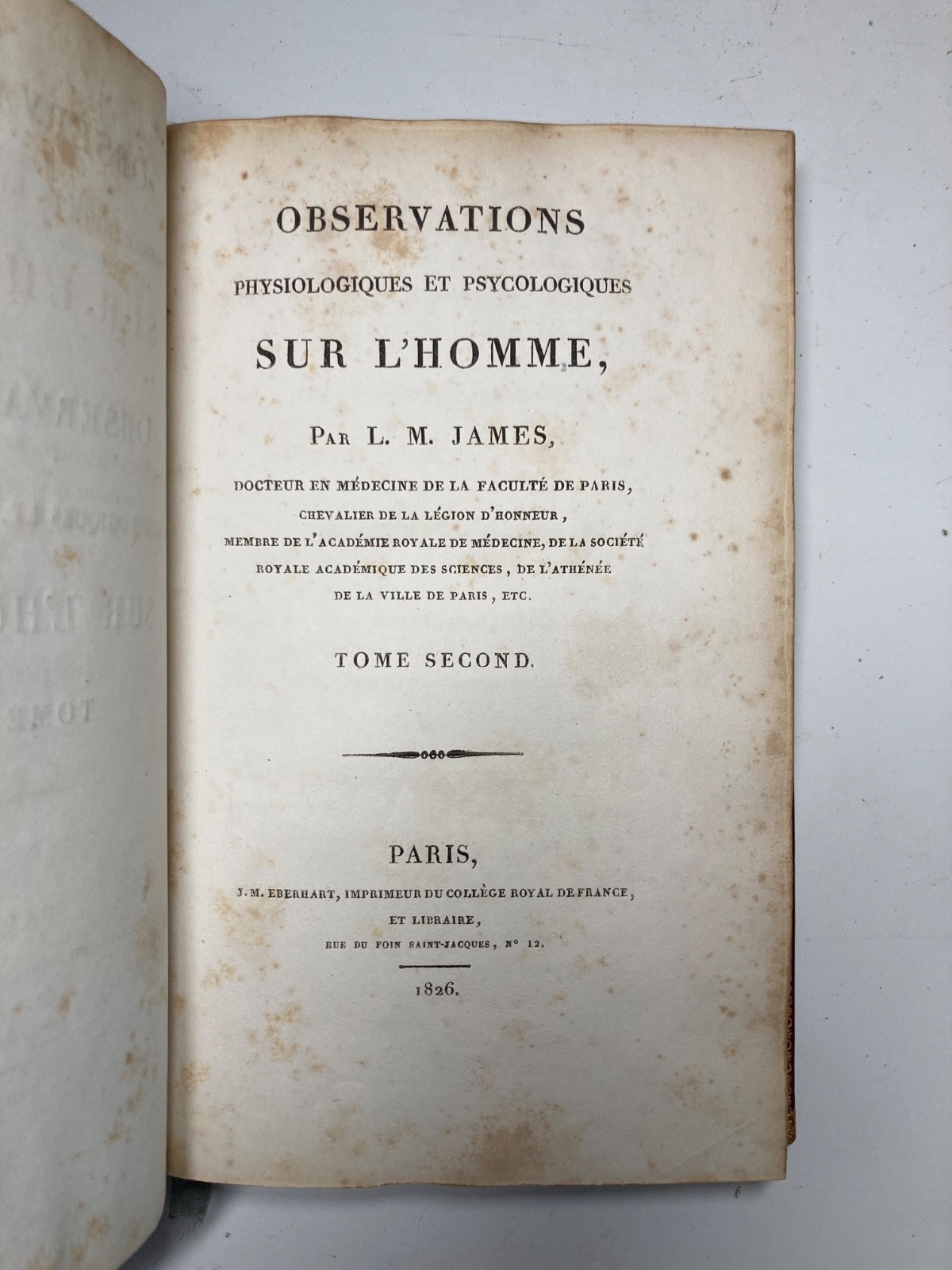 1825 JAMES Psychology Physiology 2 Vols Red Morocco Leather Silk Cipher