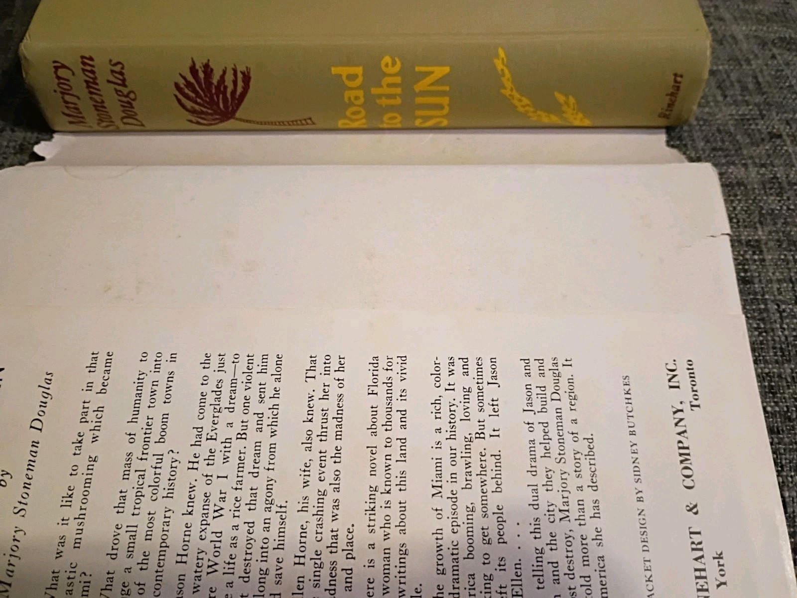 Road to the Sun By Marjory S. Douglas, Signed