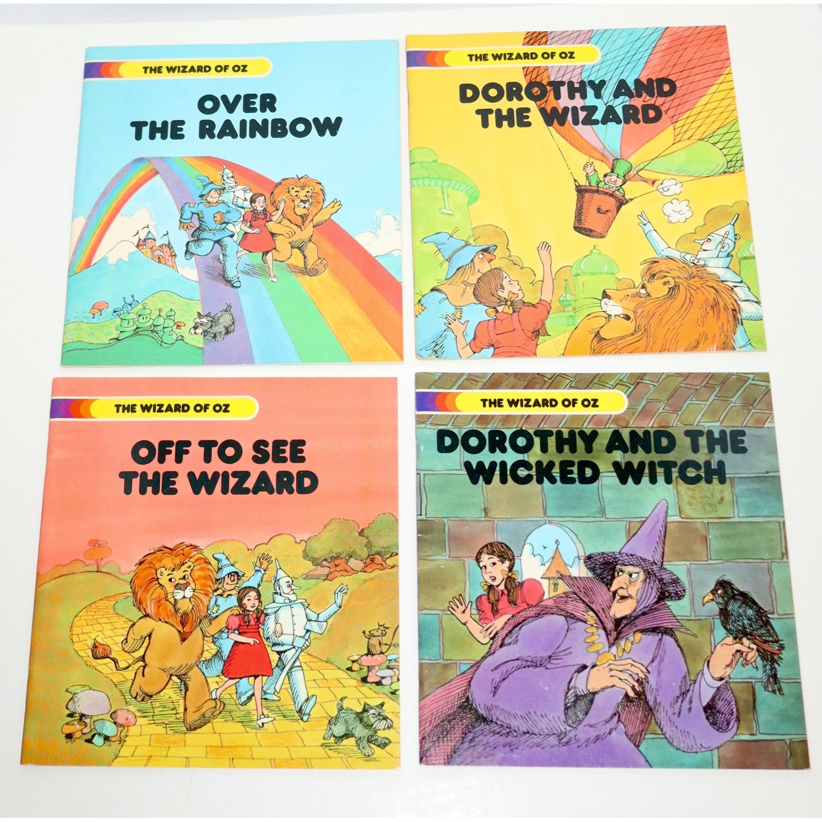 Vintage 1980 Wizard of Oz 4 Book Set Troll Associates Storybook Paperback Lot