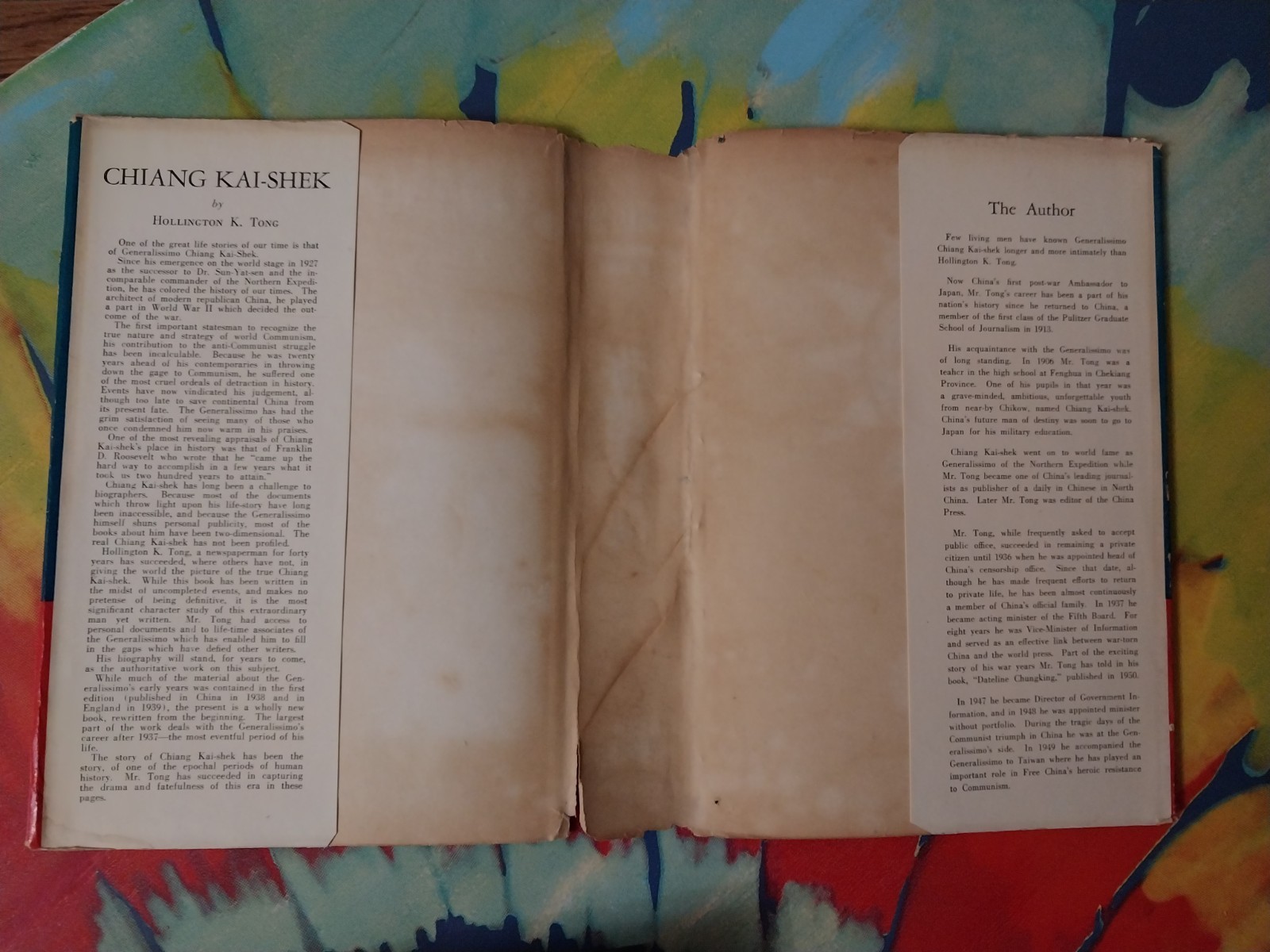 CHIANG KAI-SHEK 1953 Hollington Tong CHINA Republic ROC Taiwan history
