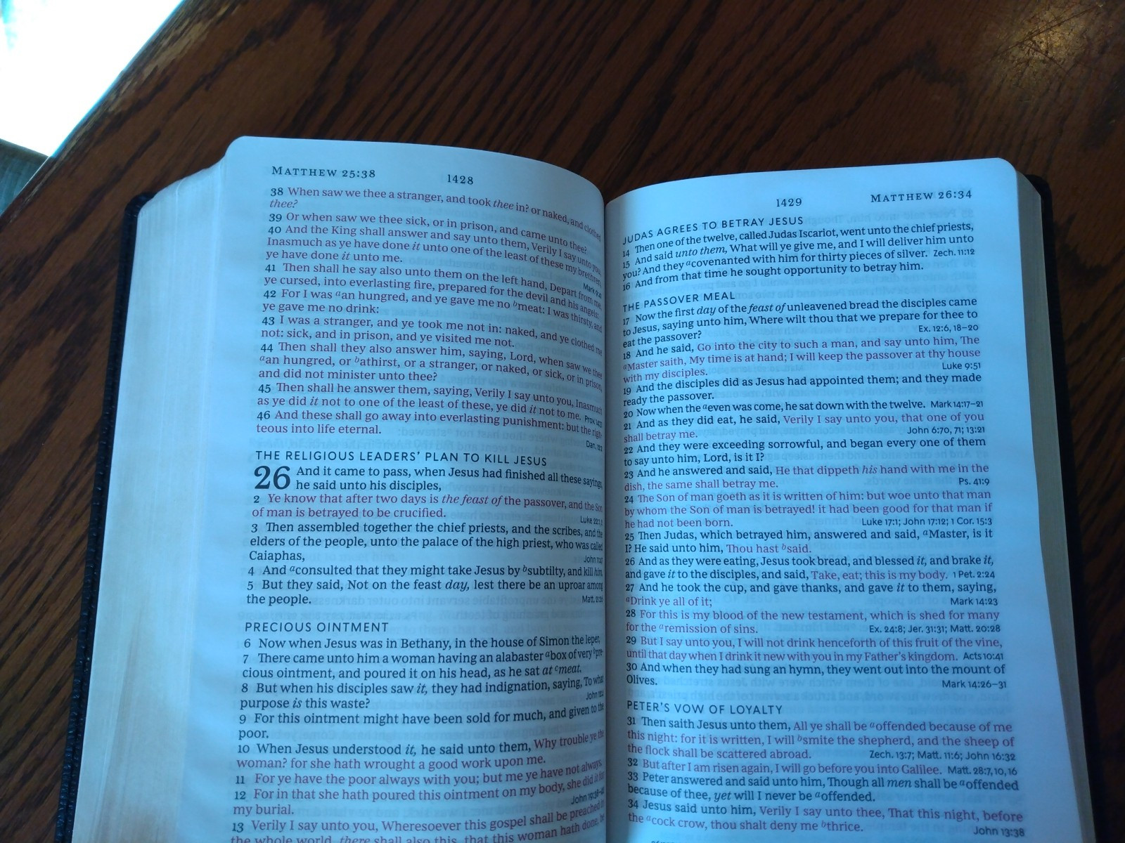KJV Personal Size LARGE PRINT Reference Bible Genuine Bk Leather~ Retails 109.99