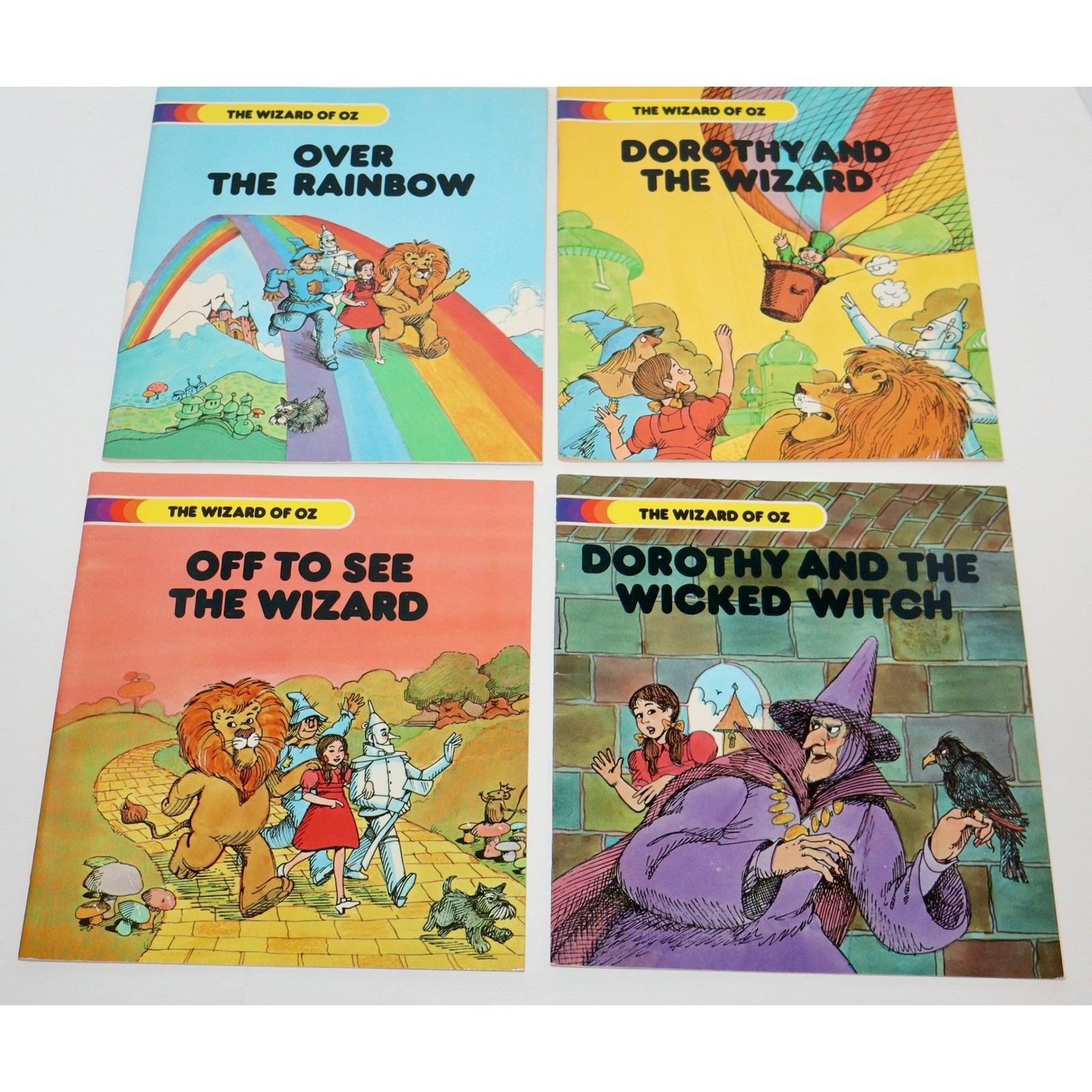 Vintage 1980 Wizard of Oz 4 Book Set Troll Associates Storybook Paperback Lot