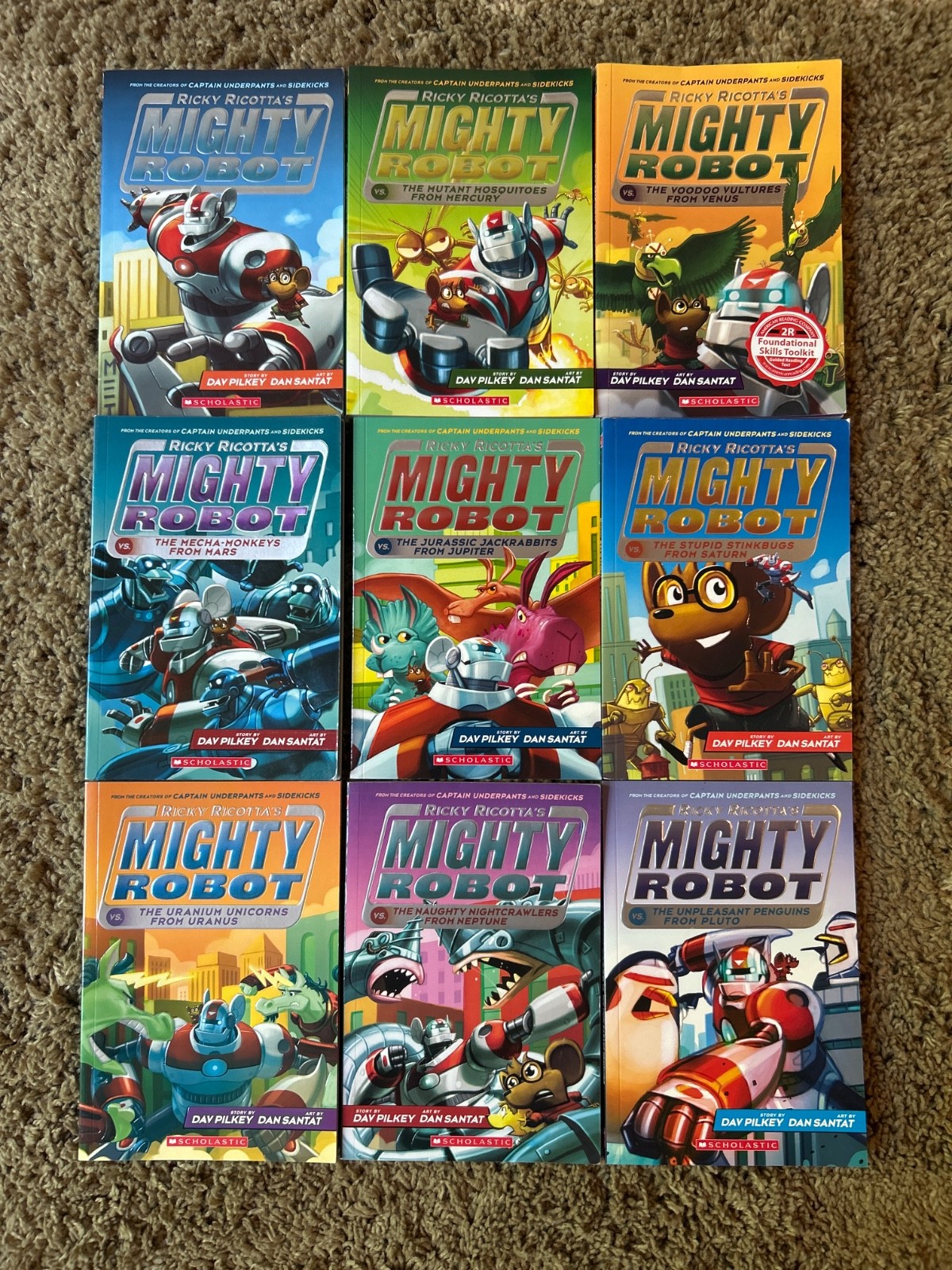 Ricky Ricotta’s Mighty Robot series 1-9 set 1 2 3 4 5 6 7 8 9 full color PB lot