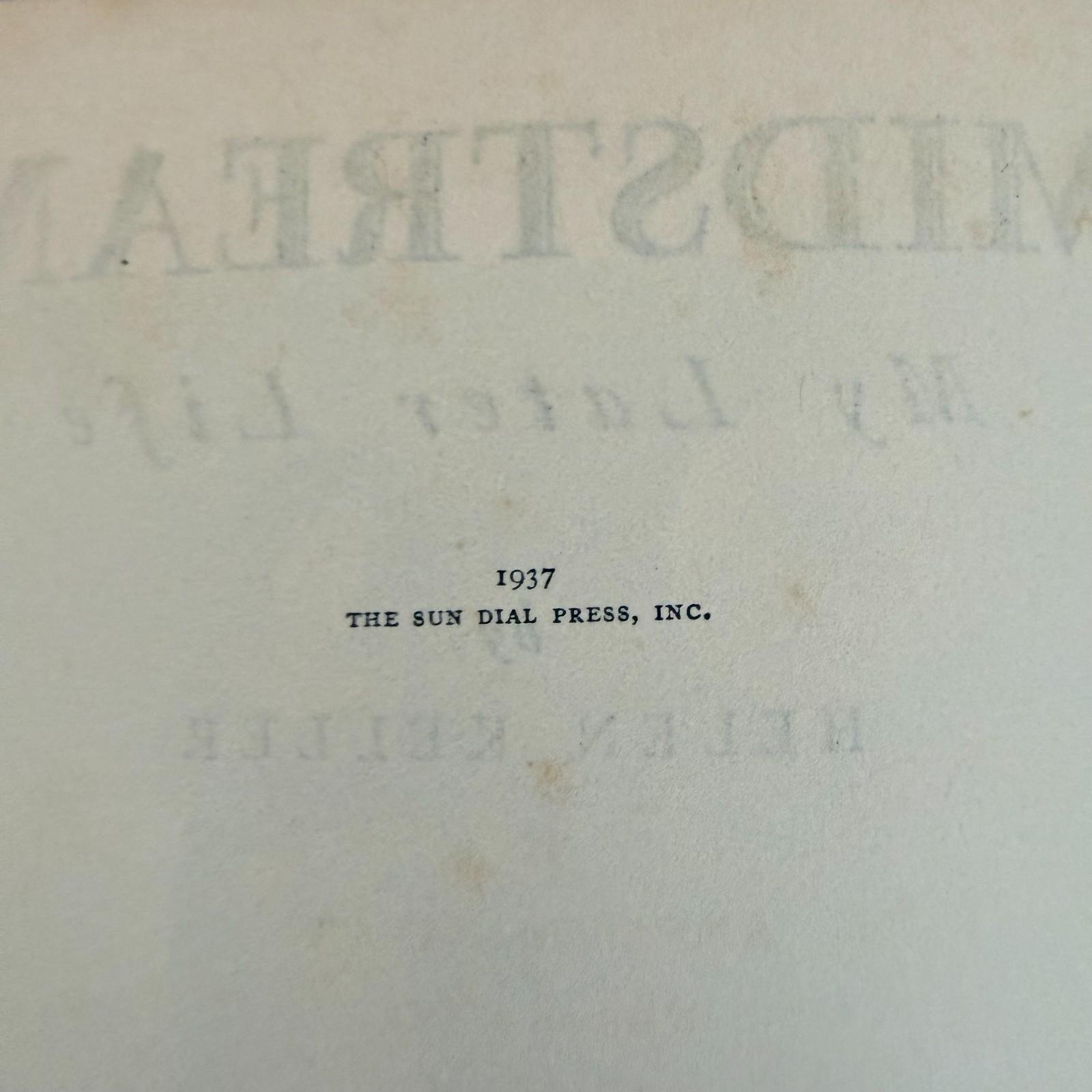 Midstream: My Later Life by Helen Keller – 1937 Sun Dial Press Edition – Vintage