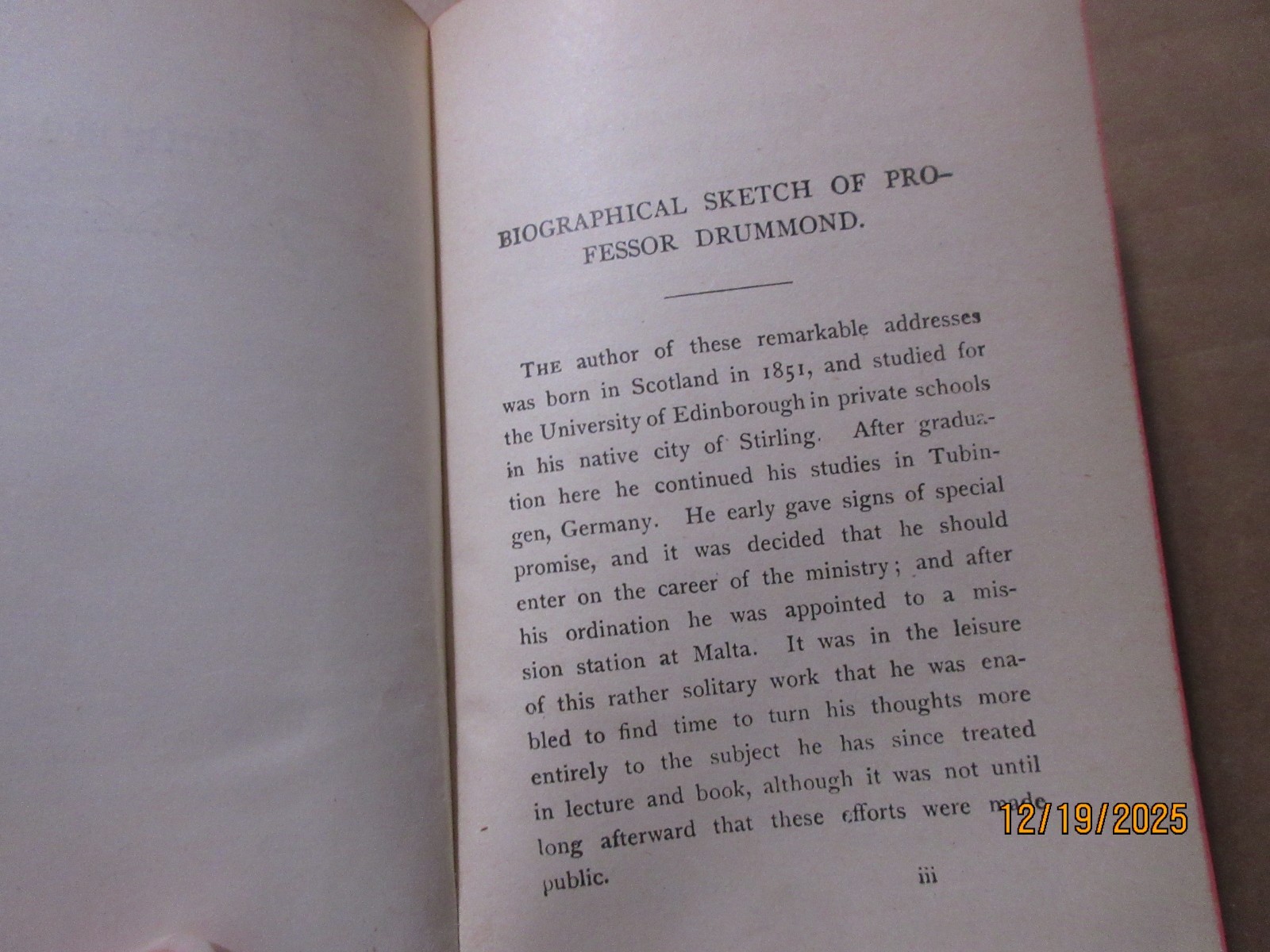 Antique Red Leather Cover w/ Gold Gilt Pages Book Henry Drummond’s Addresses
