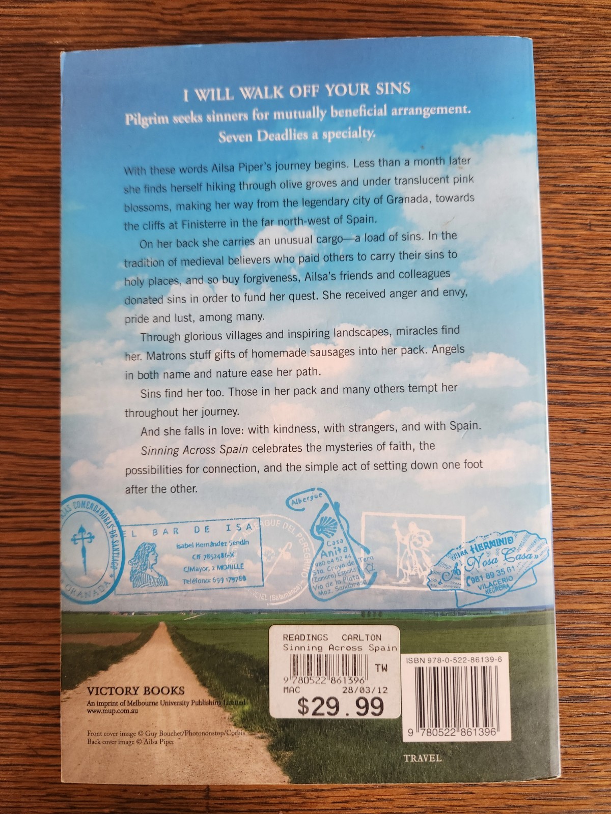 Sinning Across Spain : A Walker’s Journey From Granada to Galicia by Ailsa Piper