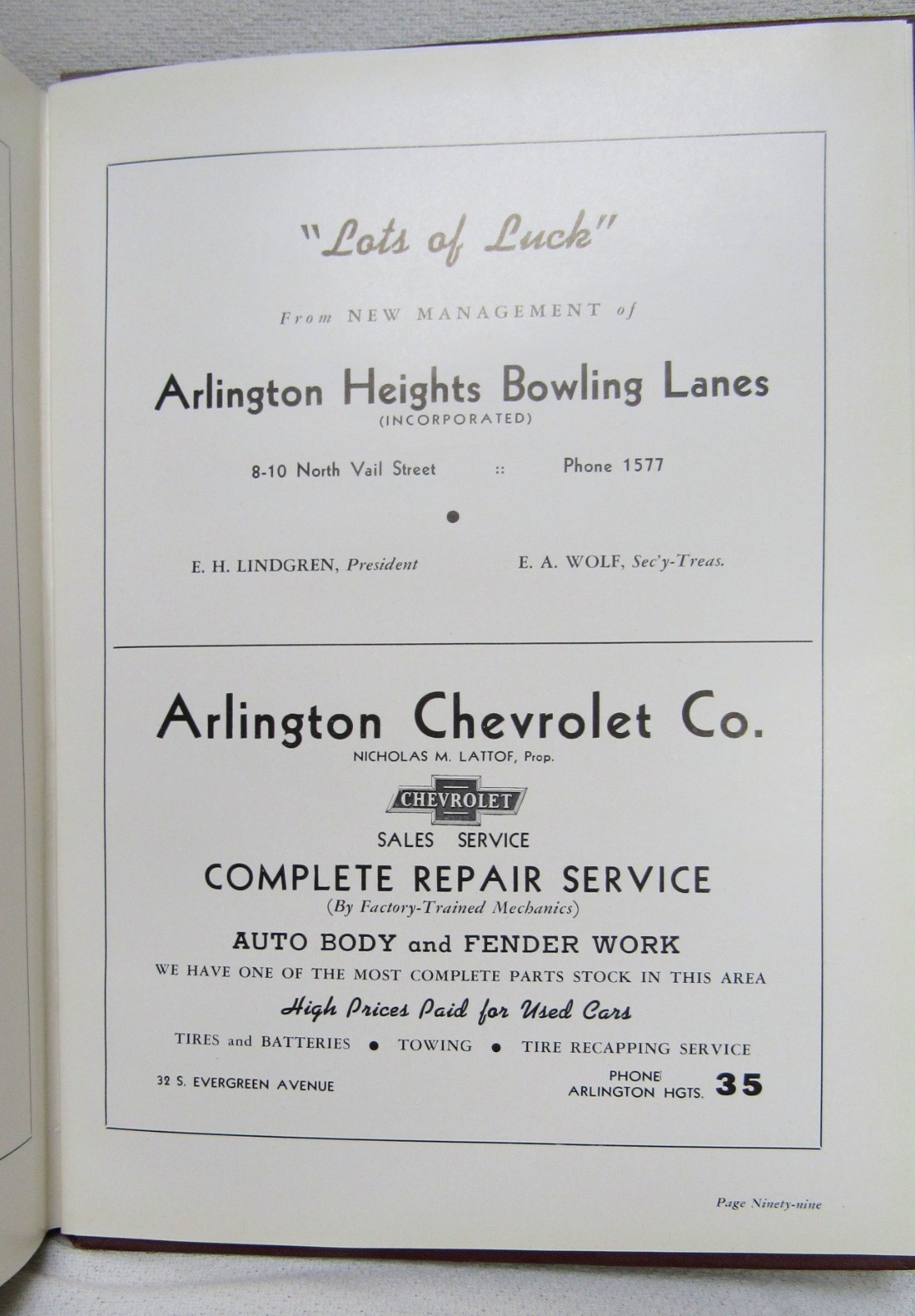 1946 The Heights Arlington Heights Illinois High School Yearbook Book