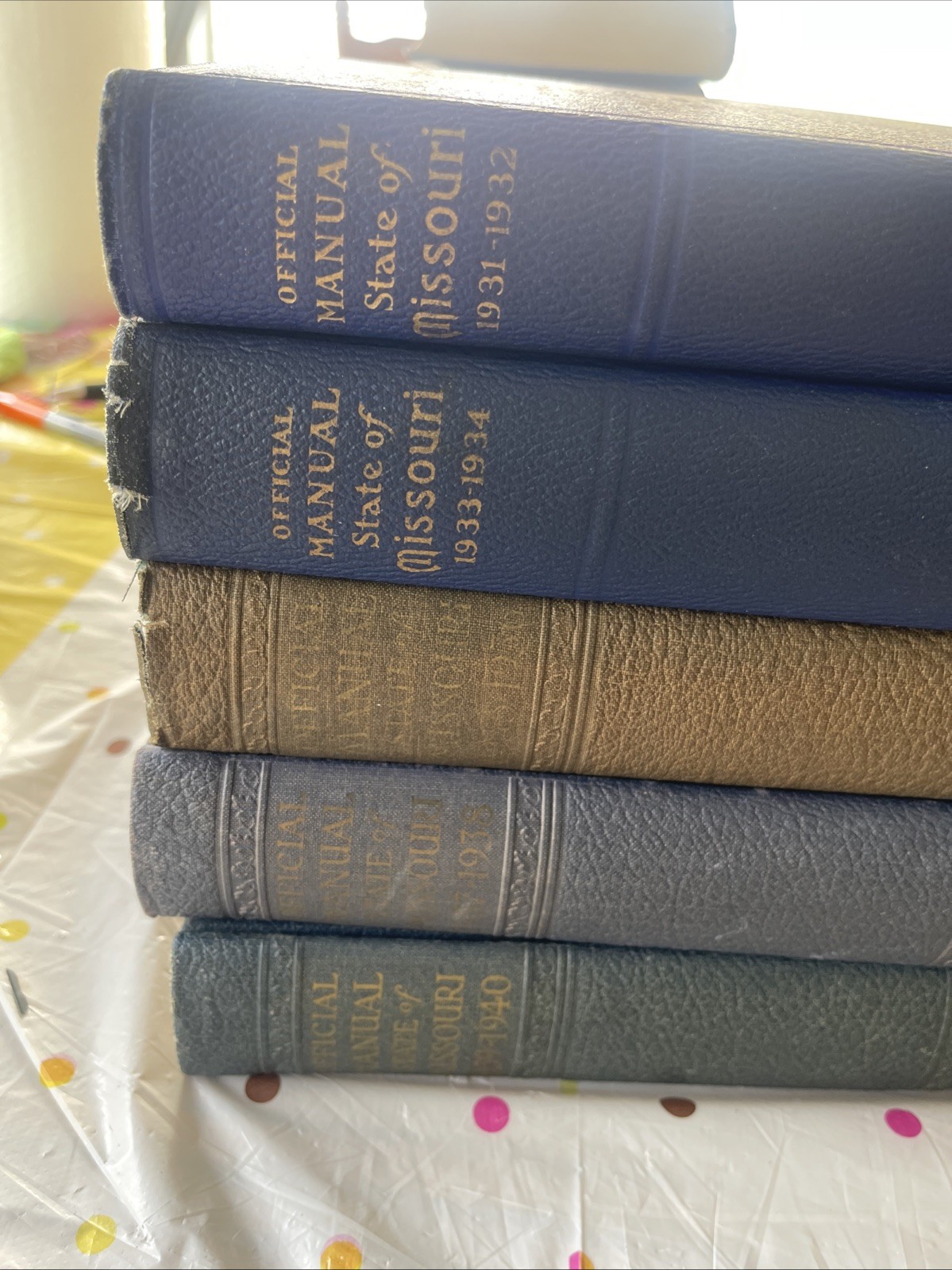 1931 – 1940 Official Manual State Missouri blue book Charles Becker 5 Book Lot