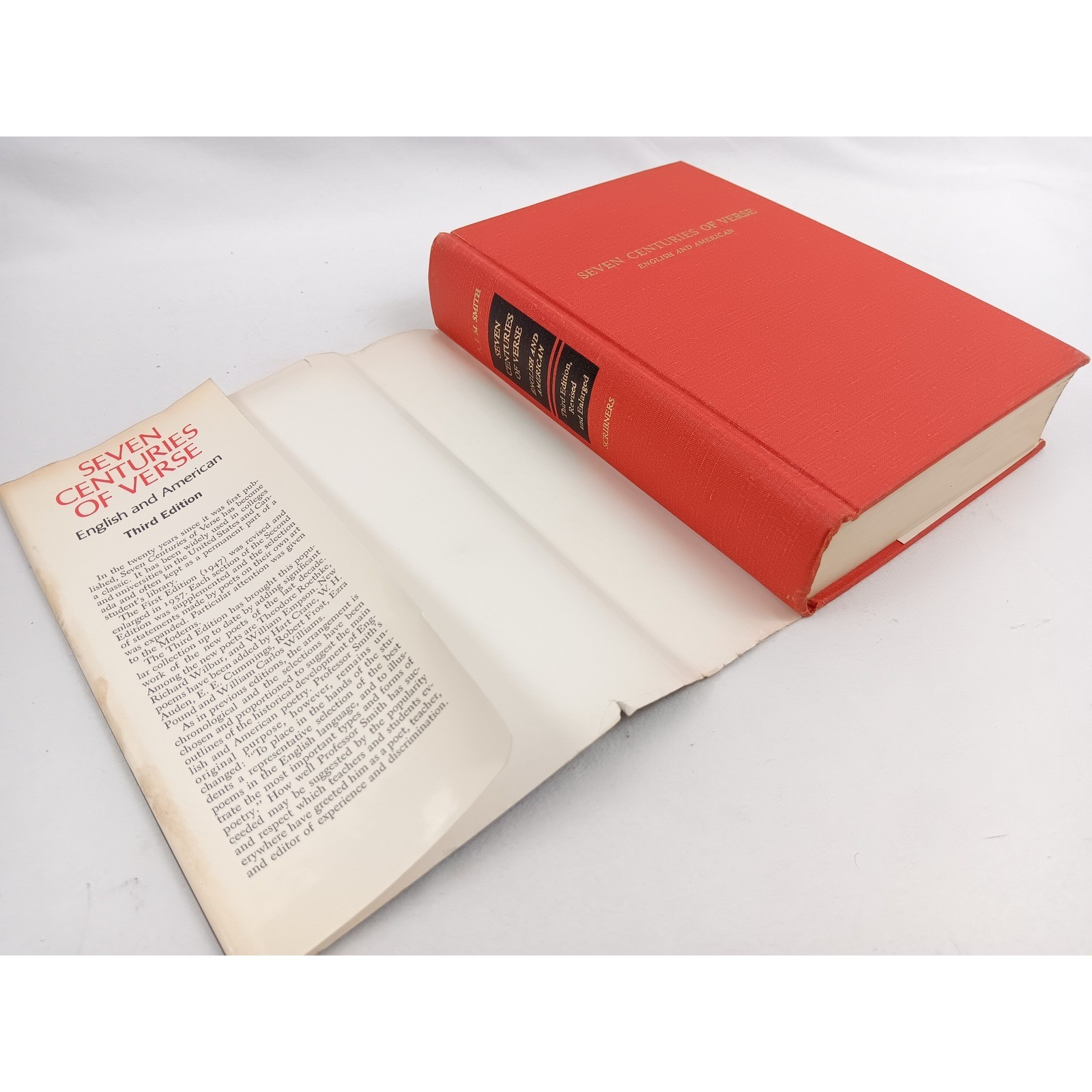 Seven Centuries of Verse English American A.J.M. Smith Poetry Book