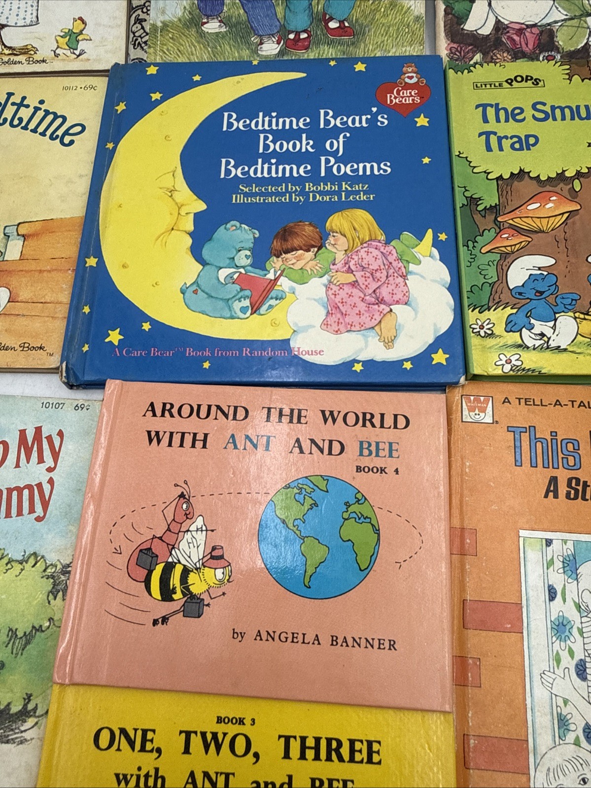 Vtg 1970s 1980s Childrens Book Lot of 17 Little Golden Smurfs Care Bears Whitman
