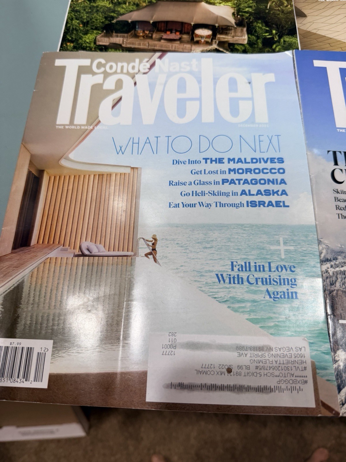Lot Of 5 Conde Nast Traveler Magazines