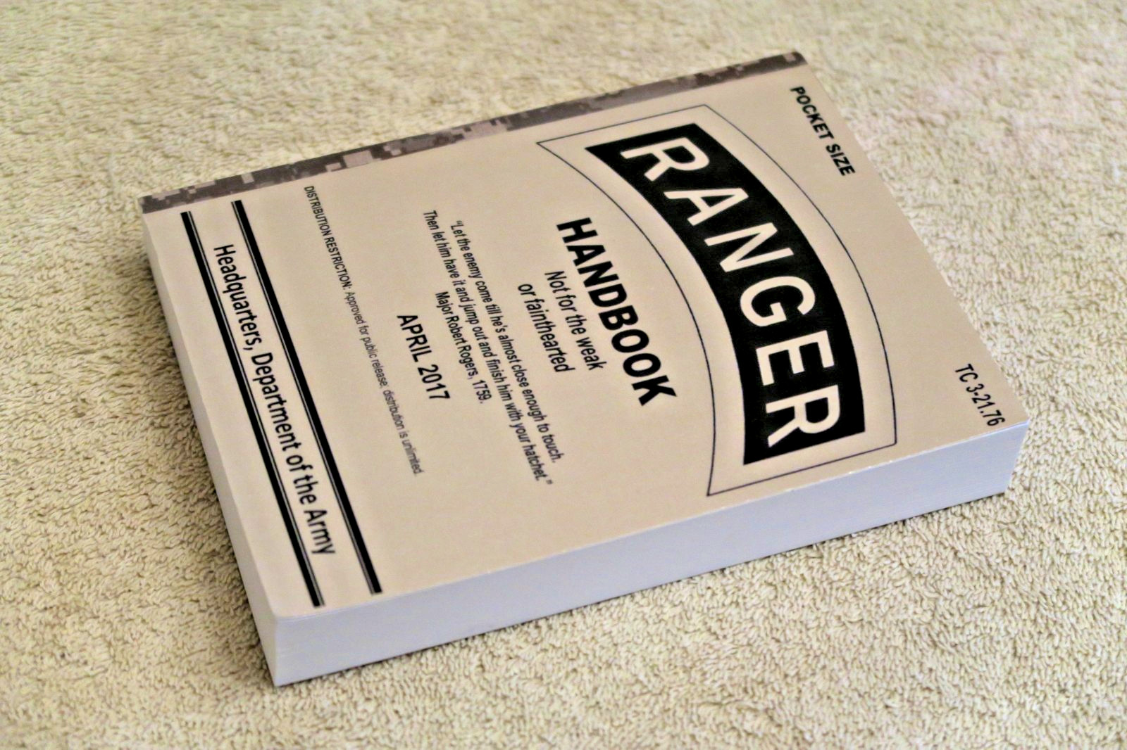 U.S. Army Ranger Handbook, Pocket Edition, TC-3-21.76, April 2017, New