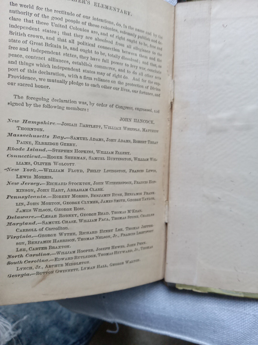 SADLIER’S ELEMENTARY HISTORY OF THE UNITED STATES 138 Pages 1ST. ED. 1877