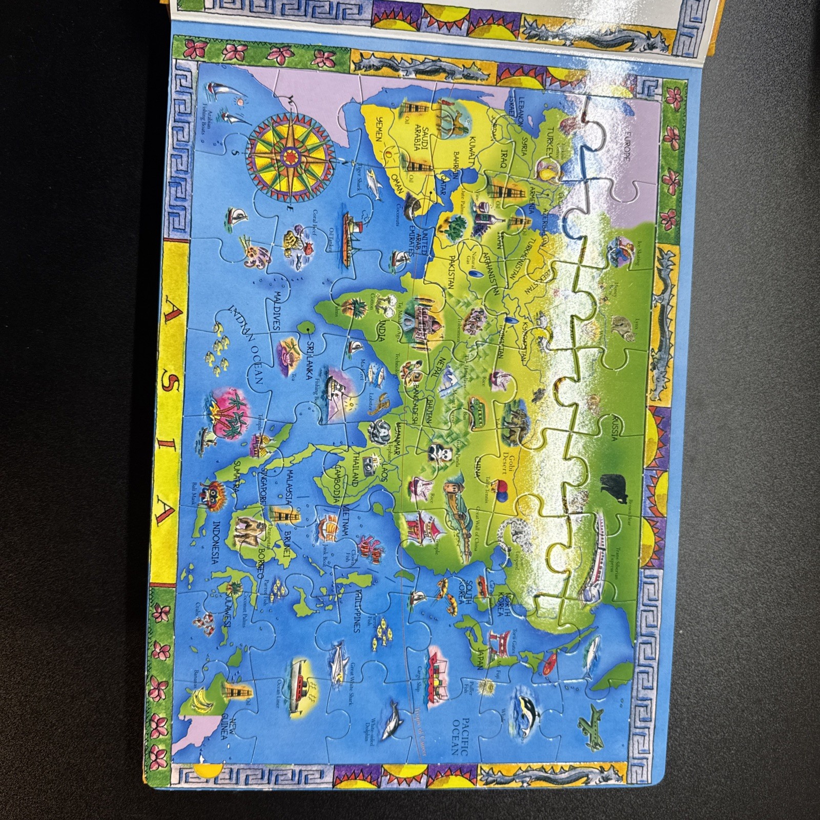 The Seven Continents World Jigsaw Book 7×48 Piece Puzzles Map Kids