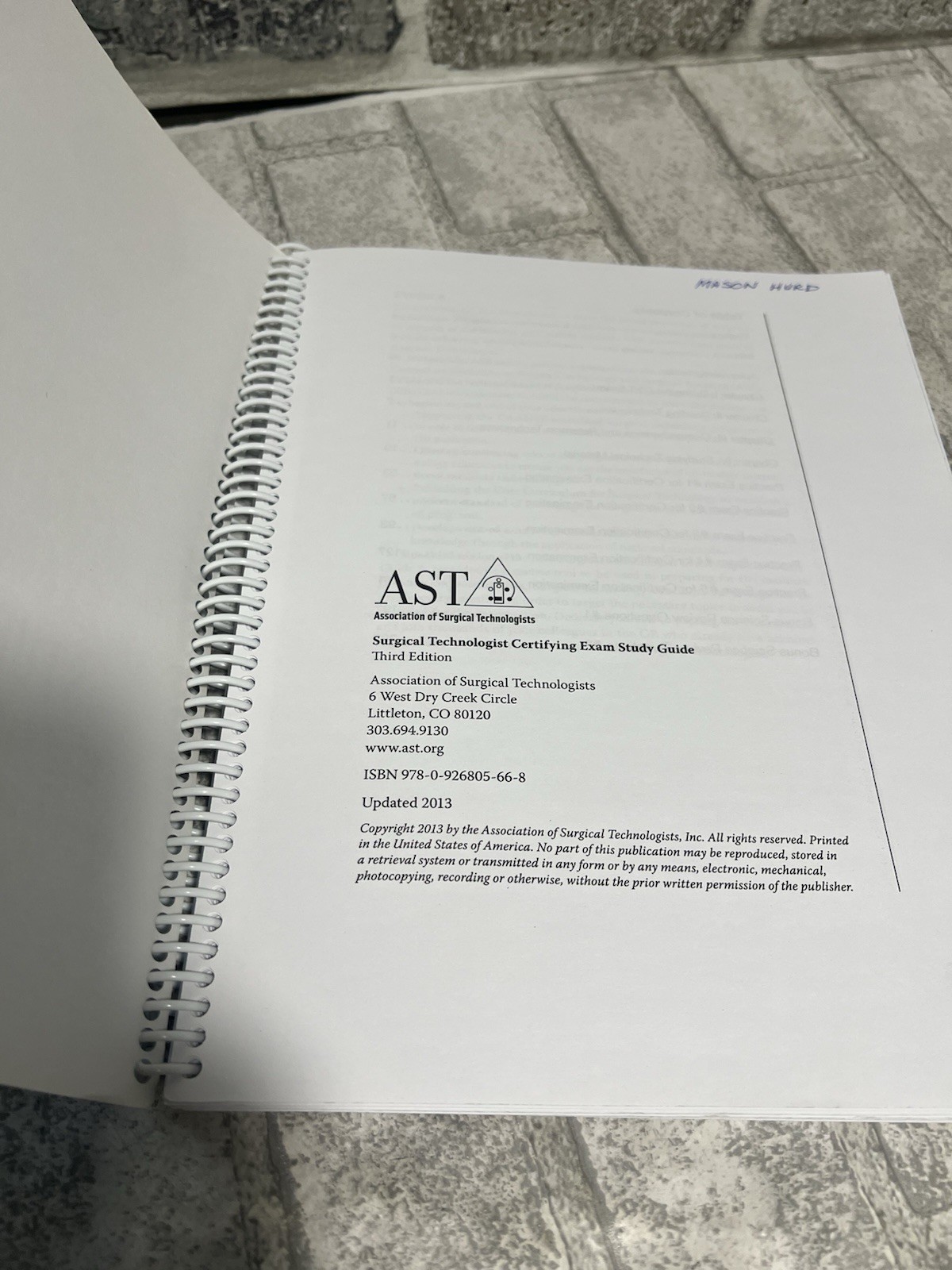 AST Surgical Tech Certifying Exam Study Guide 3rd Ed