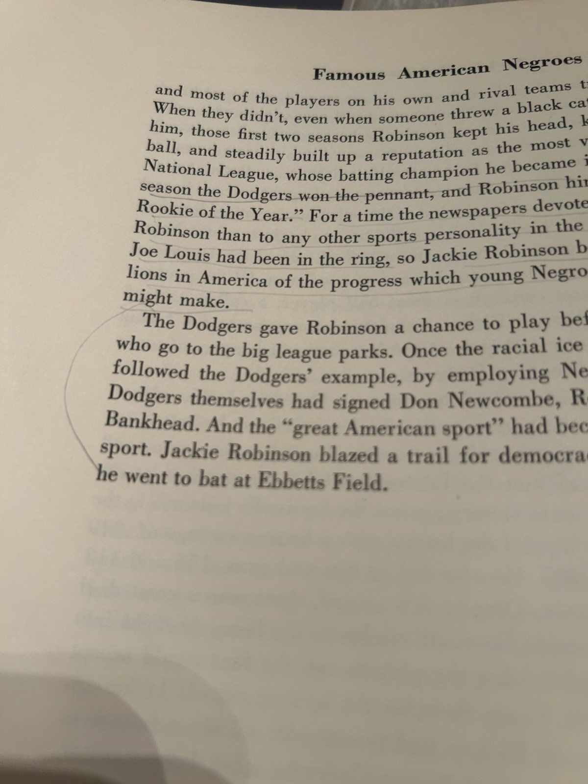 Famous American Negroes Book Copyright 1954 144 Pages.