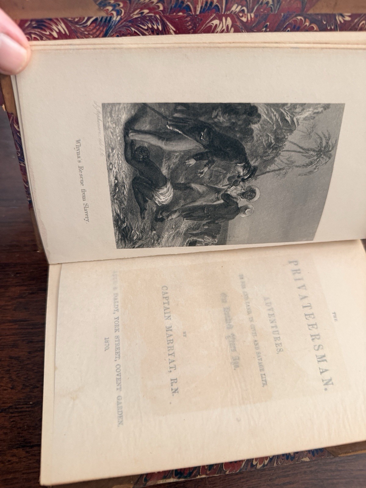 Captain Marryat Pirate Privateersman Antique Leather Book Bell & Daldy 1870s