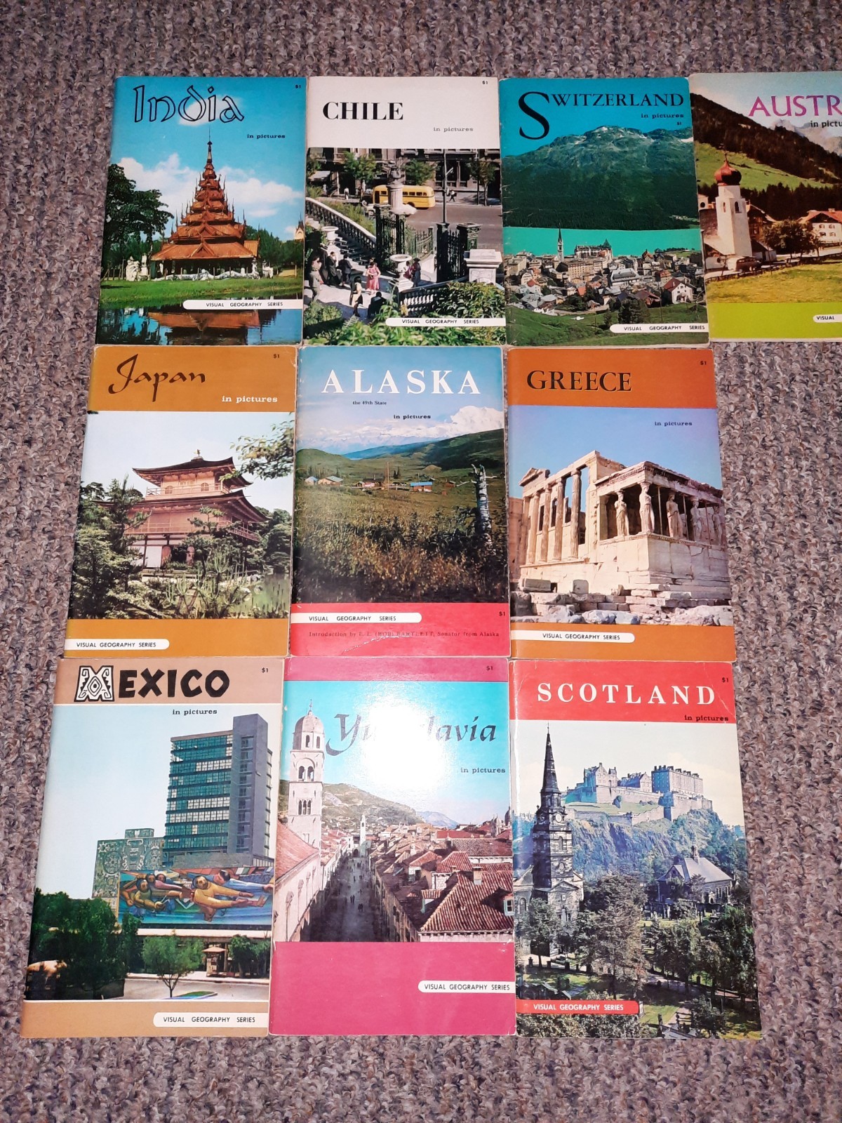 Visual Geography Series Book Lot Third Printing 1963 Sterling Publishing Co VTG