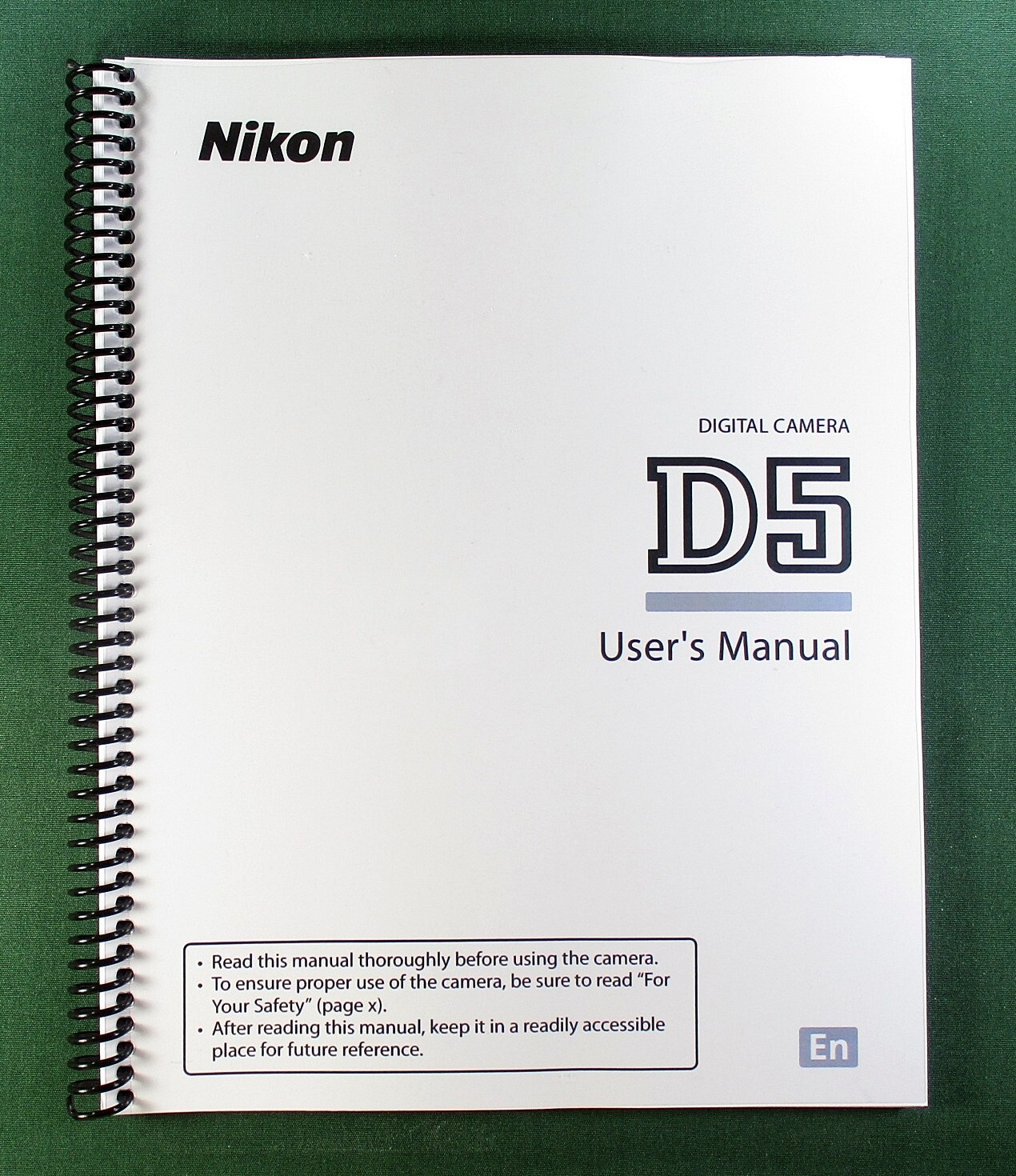 Nikon D5 User’s Manual: 420 Pages & Protective Covers!