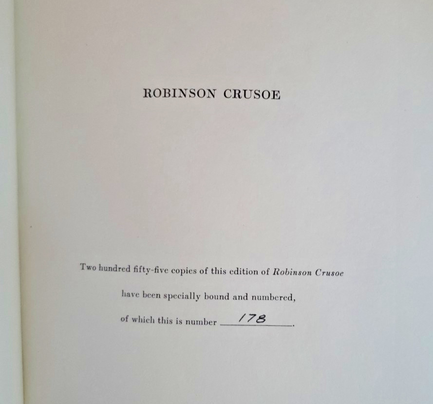 Numbered, Limited Edition Robinson Crusoe Defoe / N.C. Wyeth Illustrations 1983