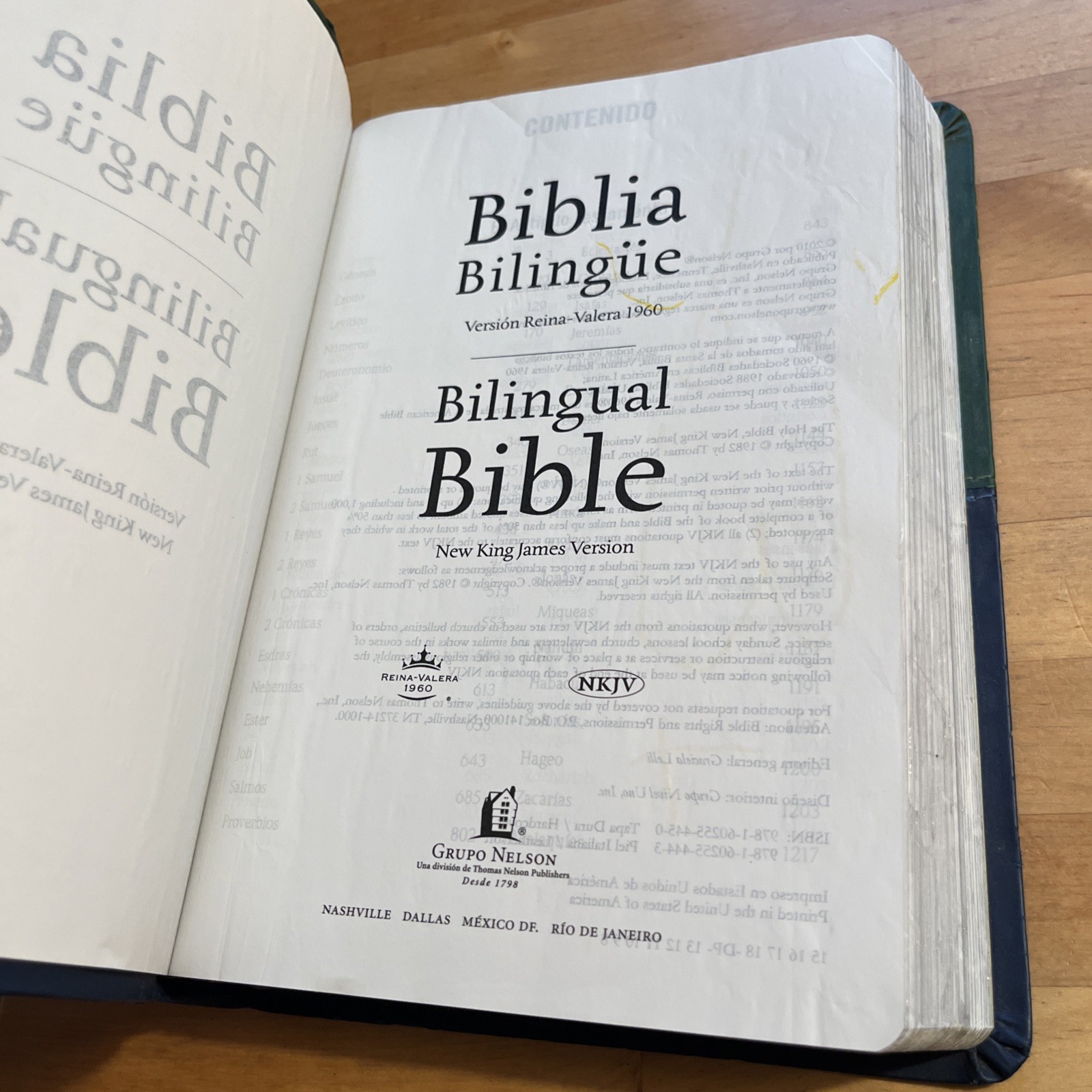 NKJV/RVR60, Bilingual Bible, Leathersoft, 2-Tones Green and Blue / NKJV/RVR6…