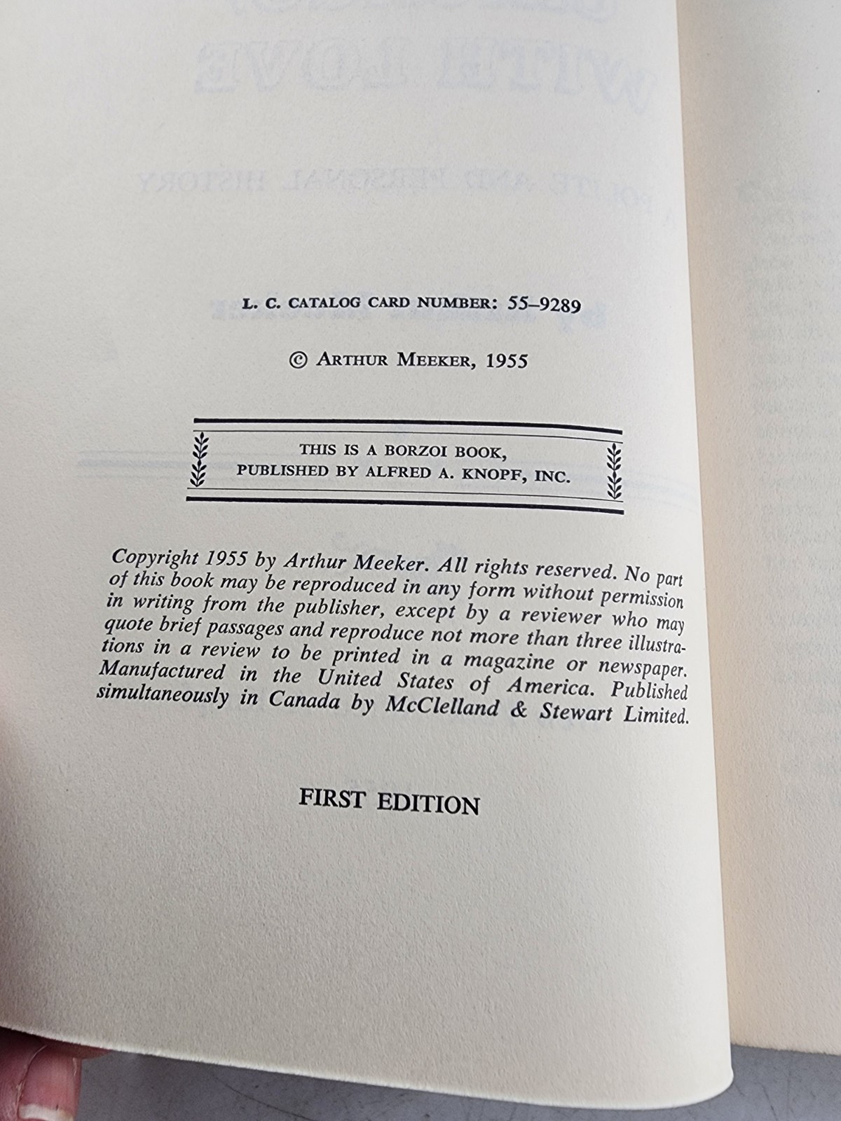 Chicago With Love A Polite and Personal History Arthur Meeker 1st ed HC DJ