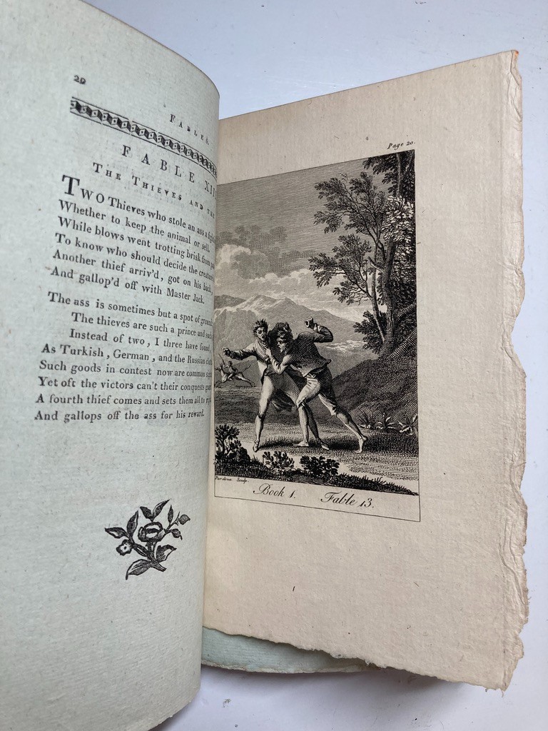 1806 La Fontaine Fables 4 Vols Taffin Signed Fine Morocco Leather Plates Uncut