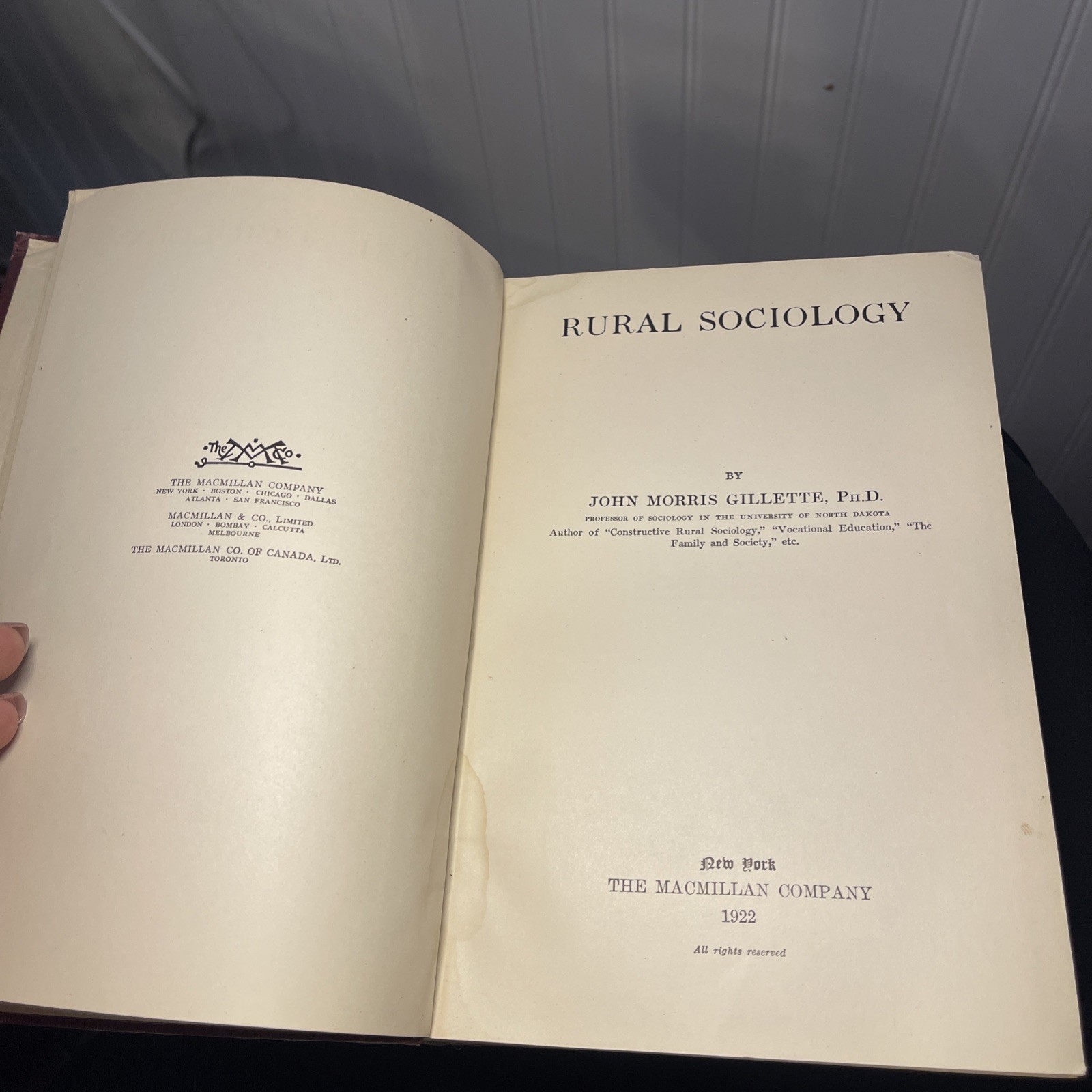 Antique Macmillan Agriculture & Rural Sociology Lot (6) 1920-1929 First Editions