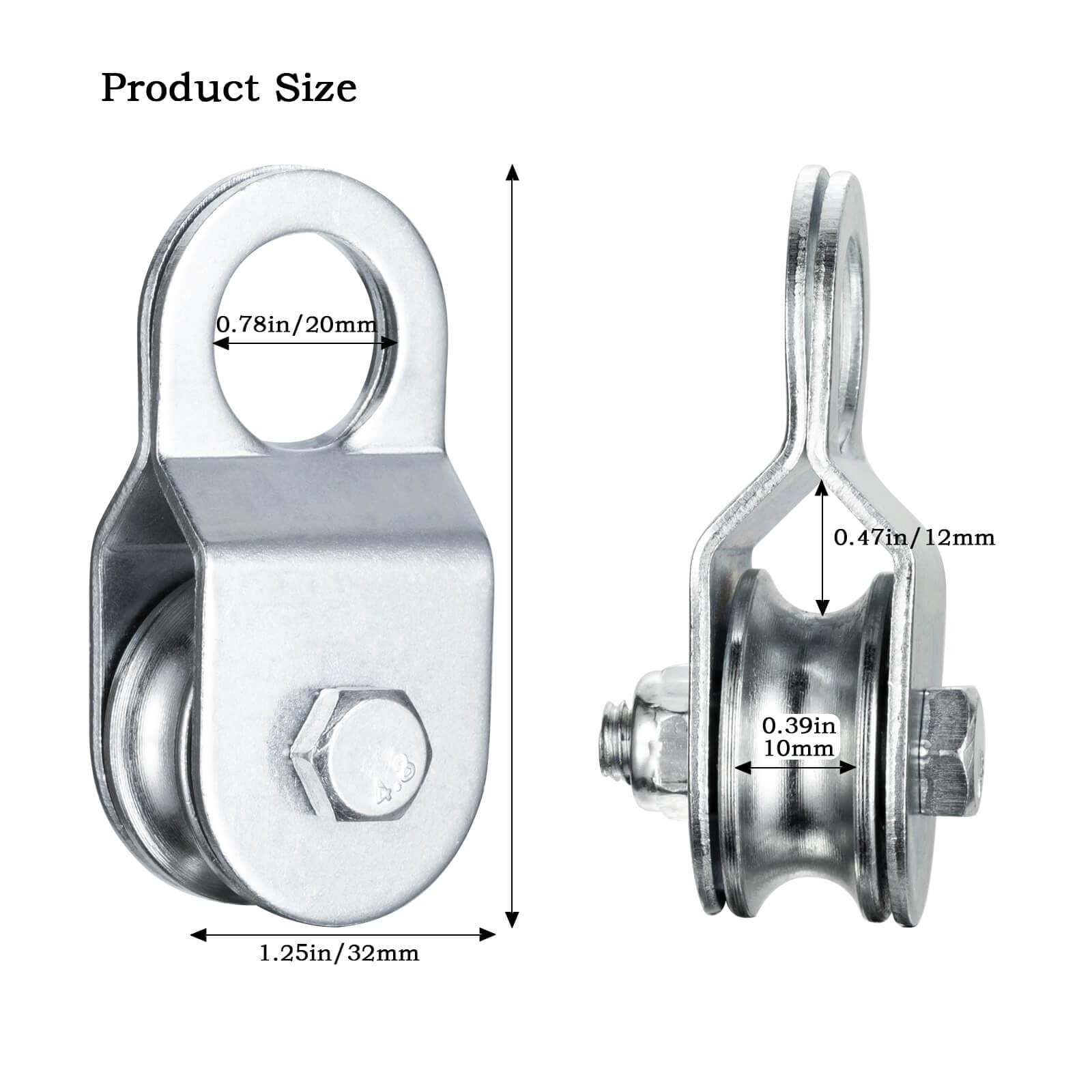 SHINICO Cable Pulley 32mm Small Snatch Block for 0.23Inch/6mm Wire Rope,…