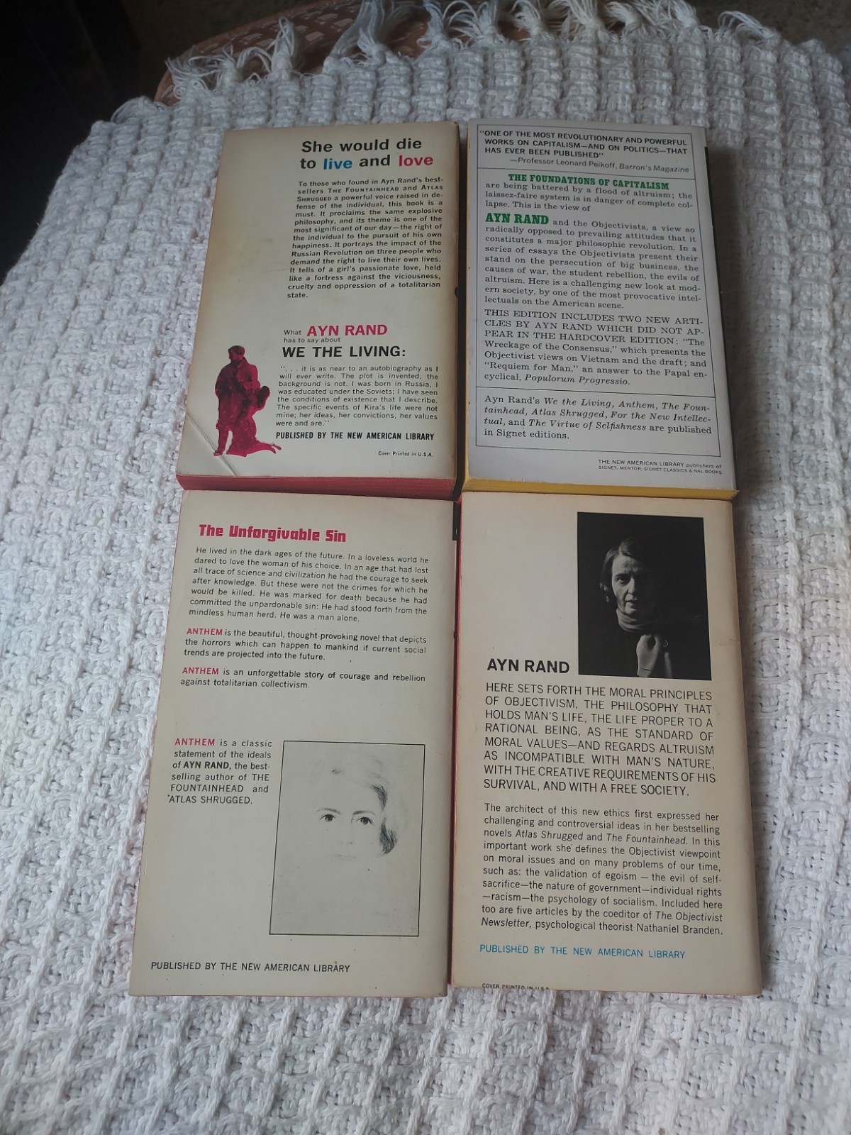 Ayn Rand Vintage Signet Paperback Books, Lot of 4