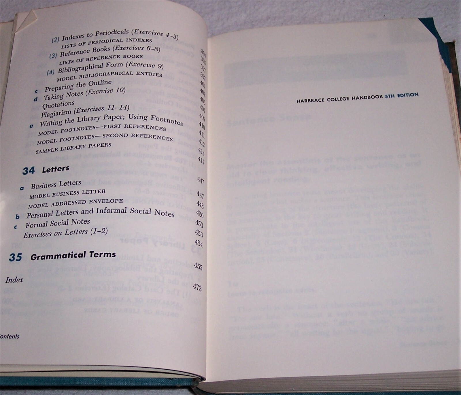 Vtg. Harbrace College Handbook 5th Edition Vintage 1962 John Hodges Mary Whitten