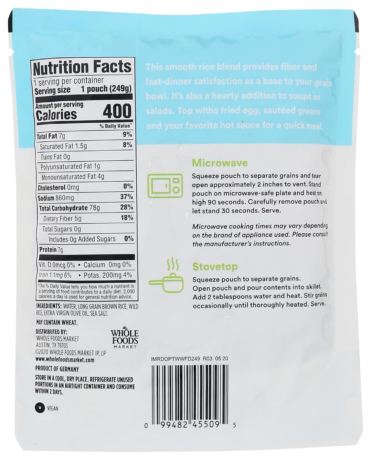 8.8 oz Microwavable Brown & Wild Rice – Healthy & Delicious Grain Base